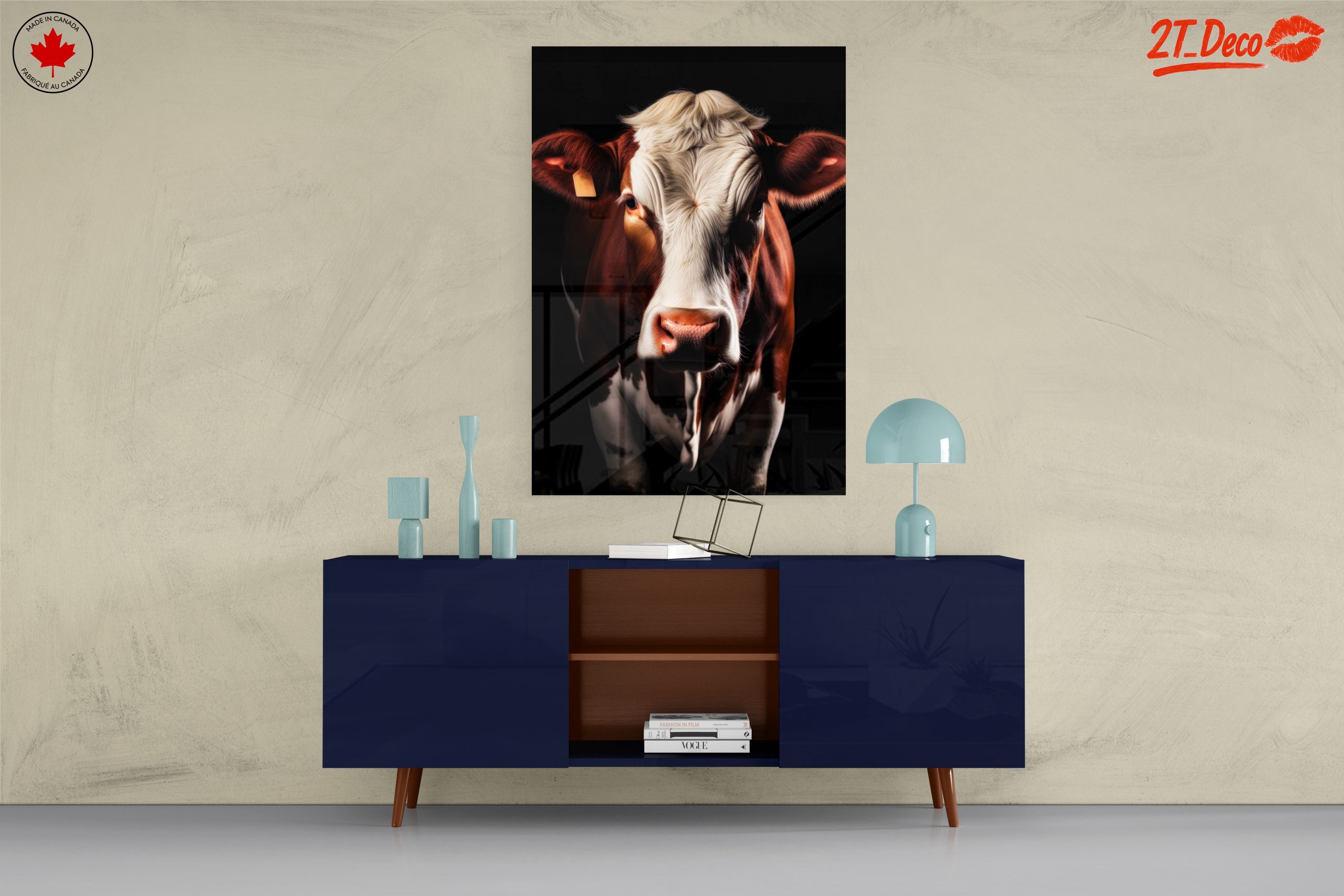 Lifelike Cow Portrait with Black Background - Image 8
