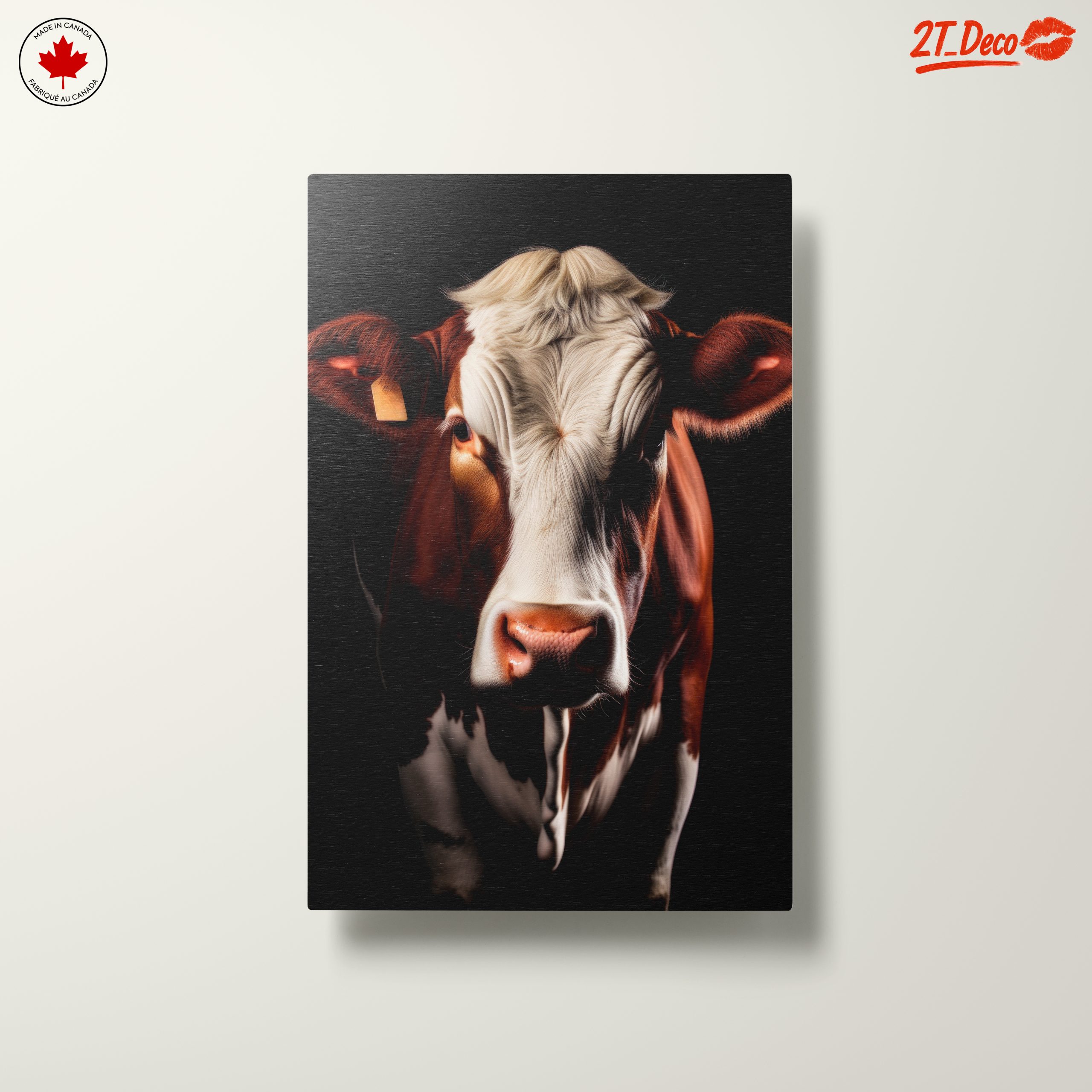 Lifelike Cow Portrait with Black Background - Image 10
