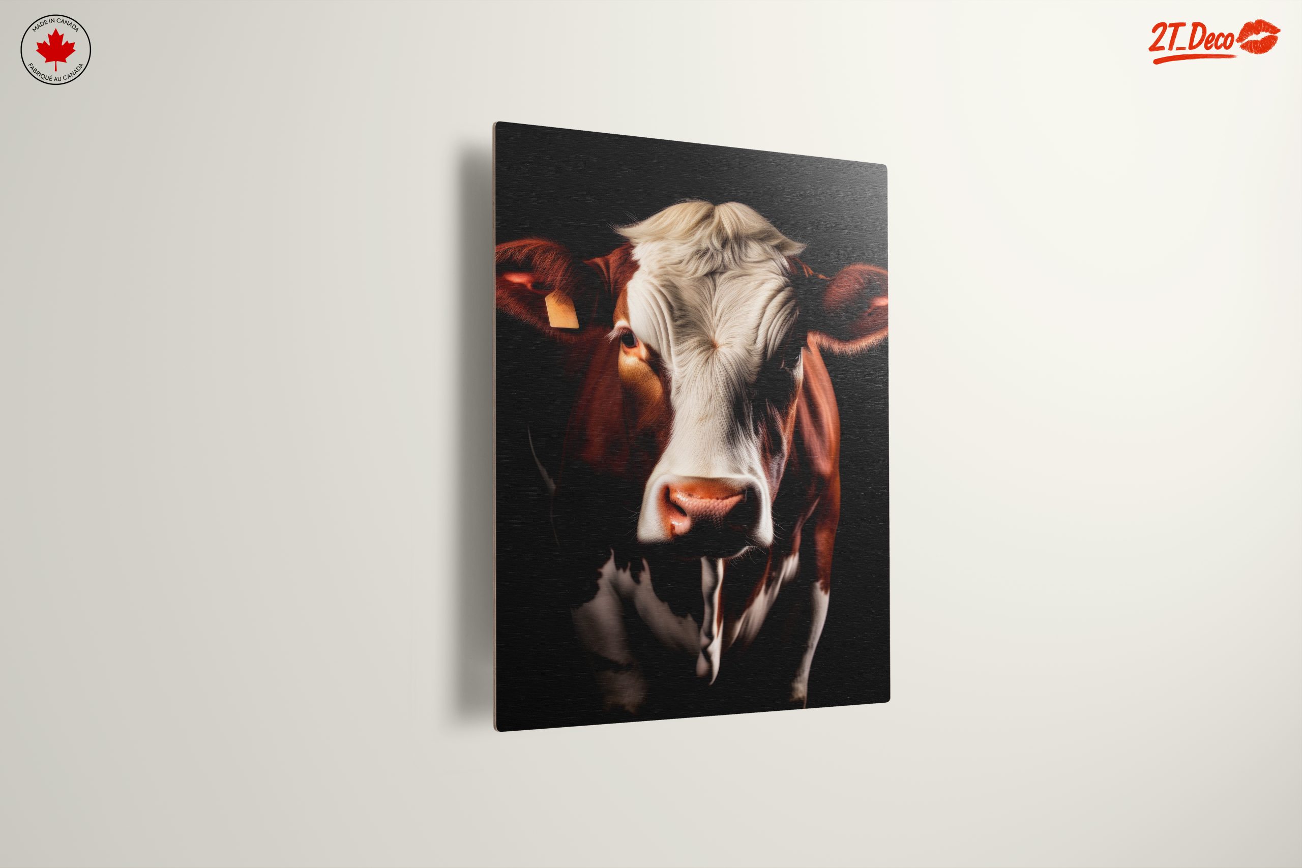 Lifelike Cow Portrait with Black Background - Image 13
