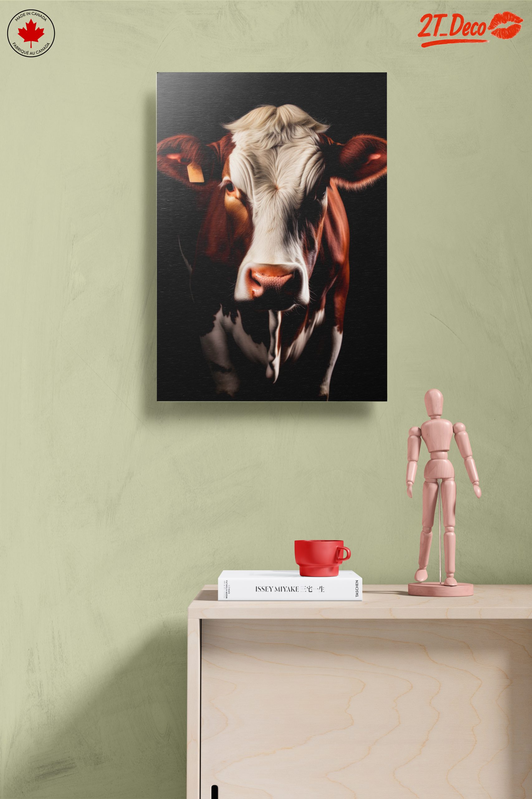 Lifelike Cow Portrait with Black Background - Image 14
