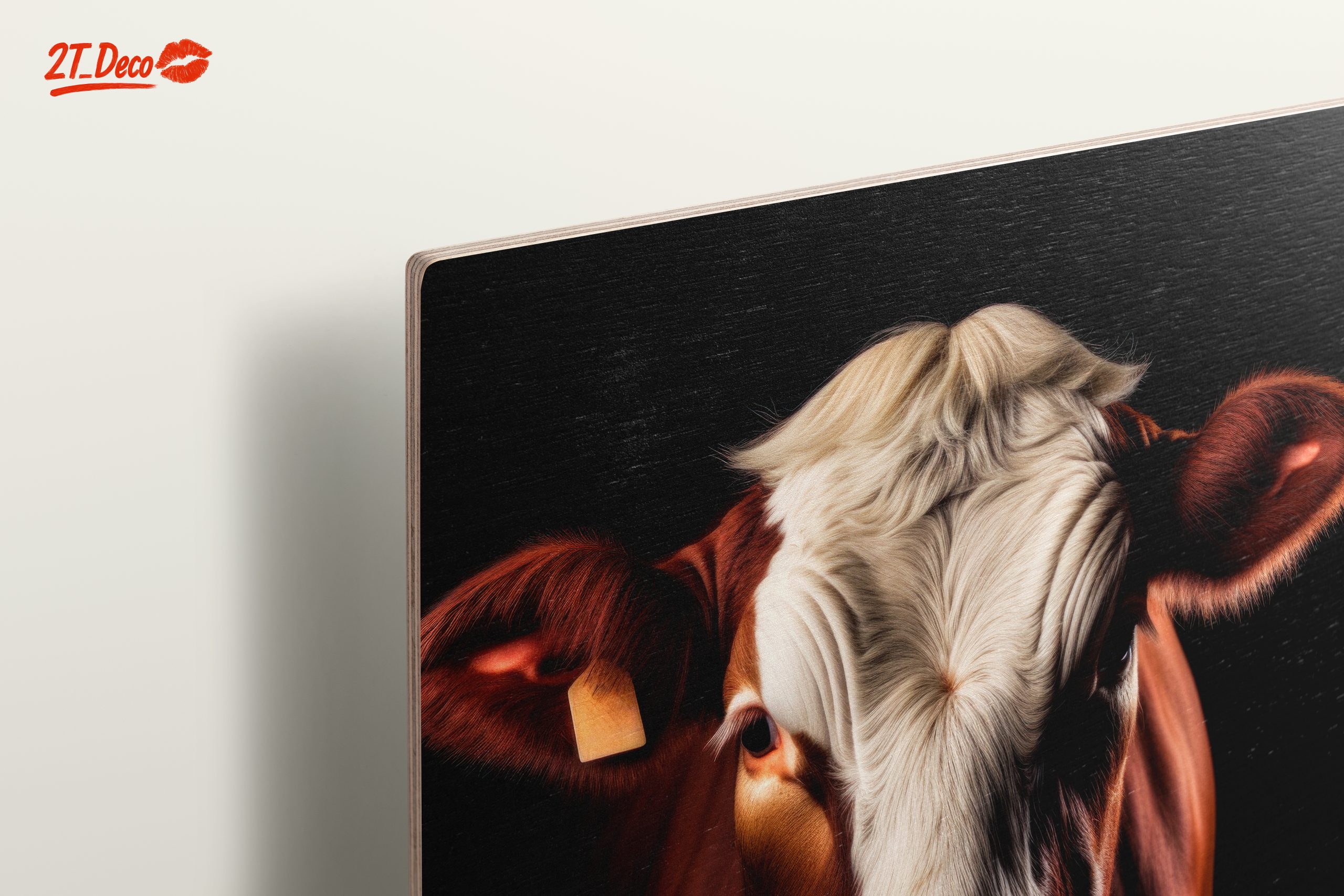Lifelike Cow Portrait with Black Background - Image 15