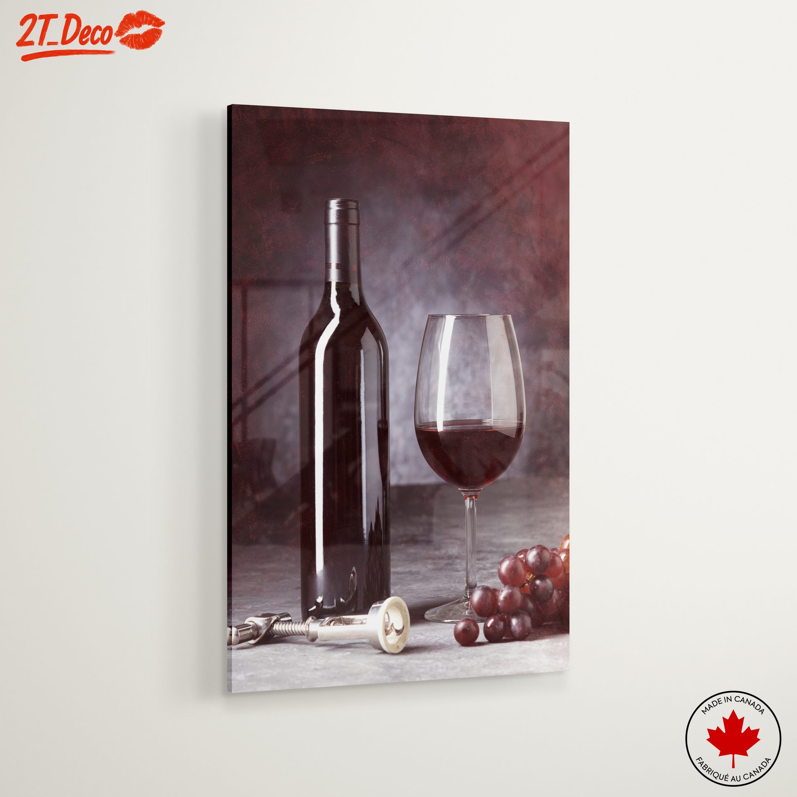 Elegant Red Wine Bottle and Glass Art - Image 6