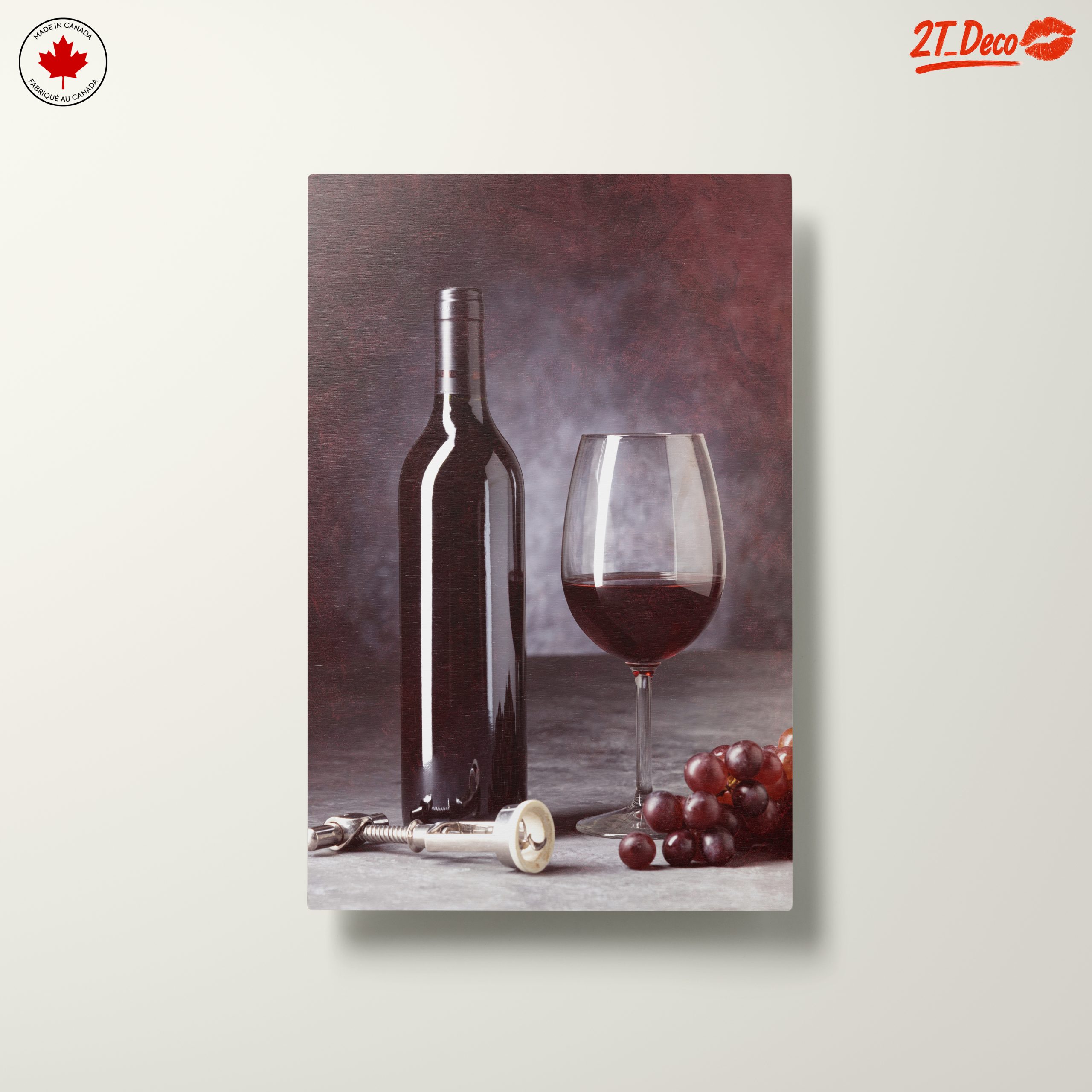 Elegant Red Wine Bottle and Glass Art - Image 10