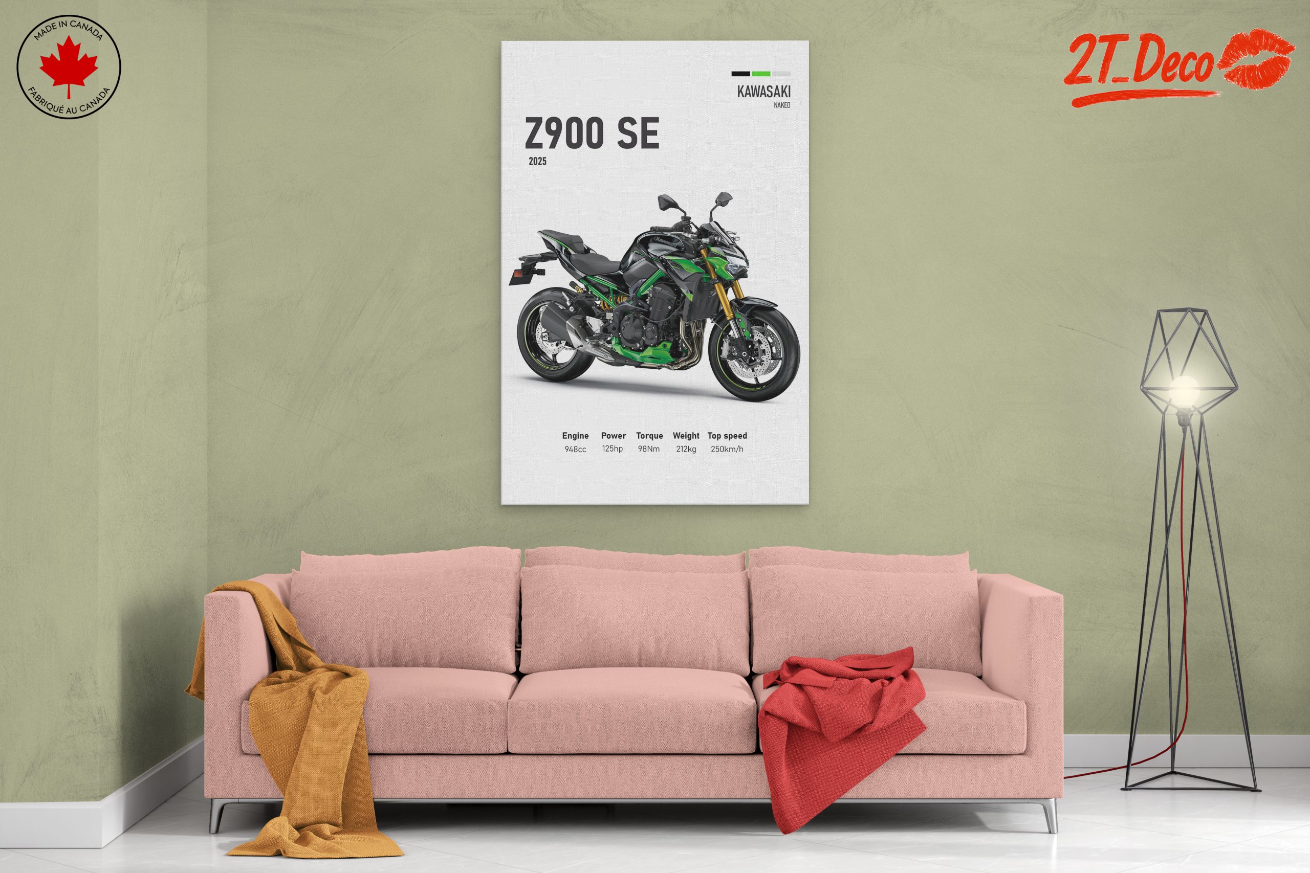 Kawasaki Z900 SE 2025 Motorcycle Art - Image 2