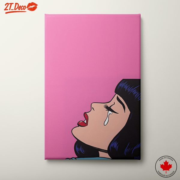 Emotional Pop Art Portrait on Pink Background