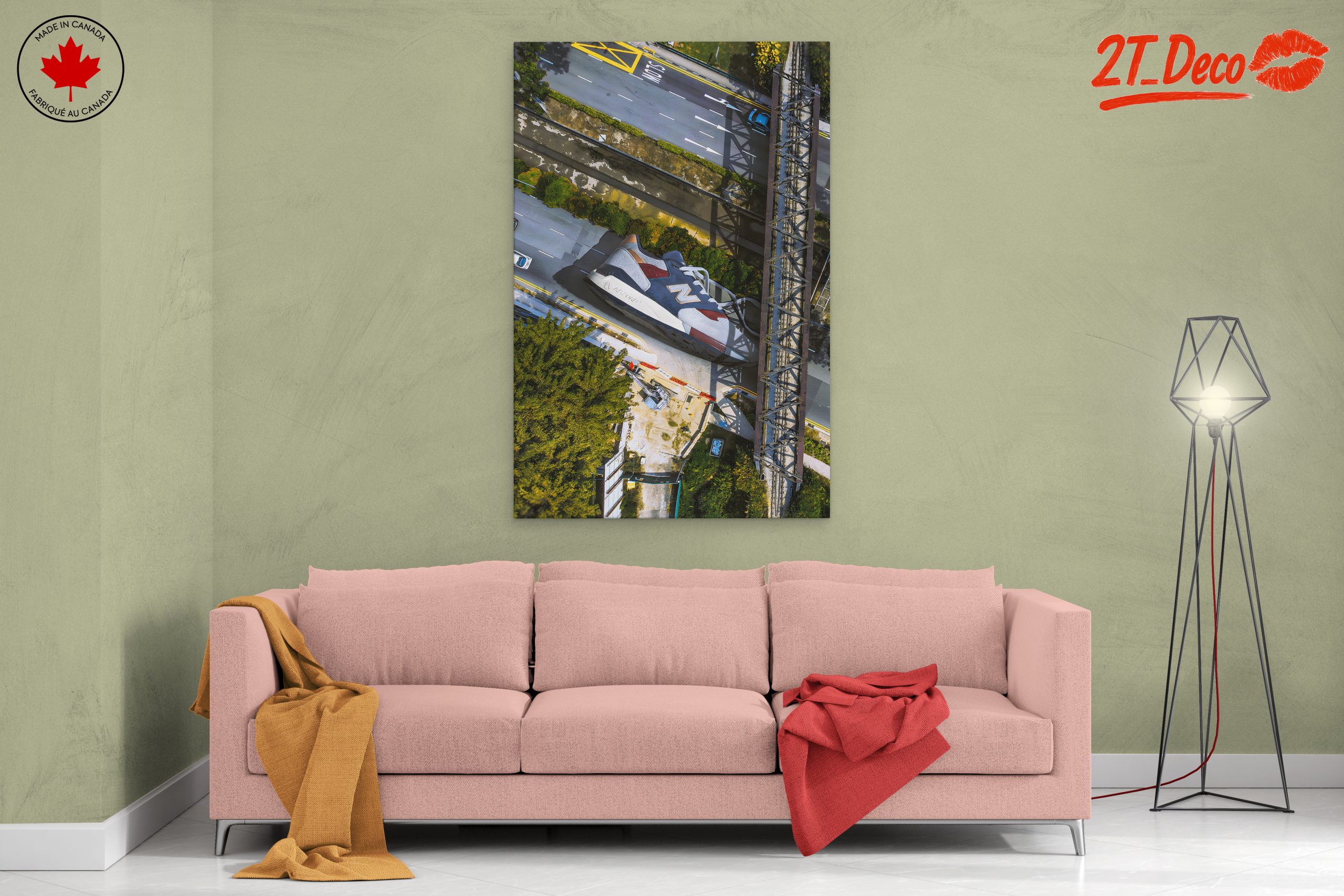 Stylized Urban Lifestyle Artwork Featuring Sneakers - Image 2