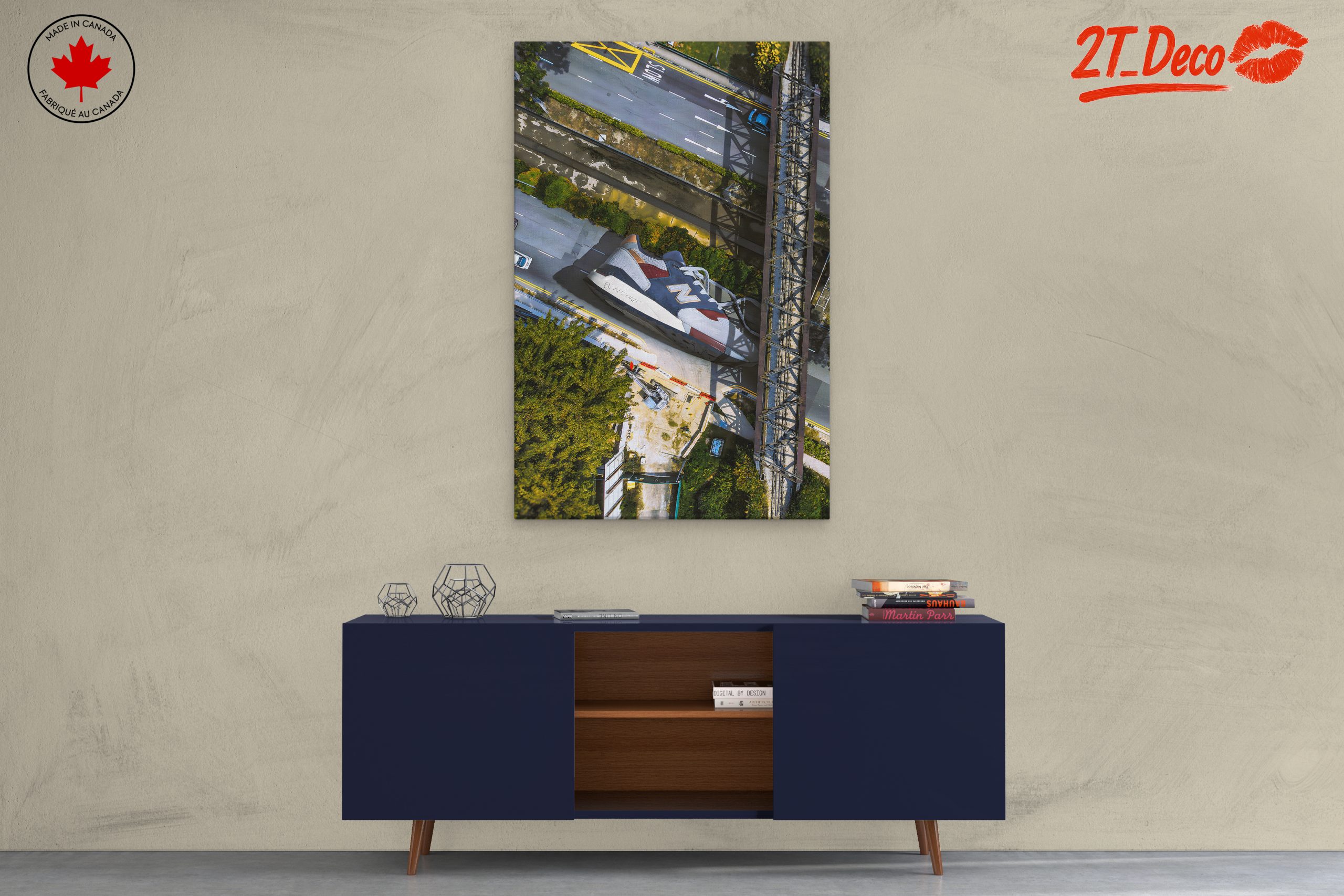 Stylized Urban Lifestyle Artwork Featuring Sneakers - Image 3