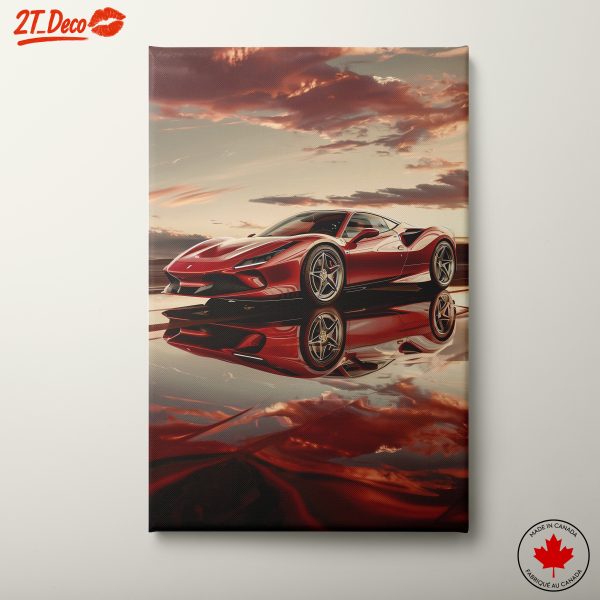 Stunning Red Classic Car Reflection