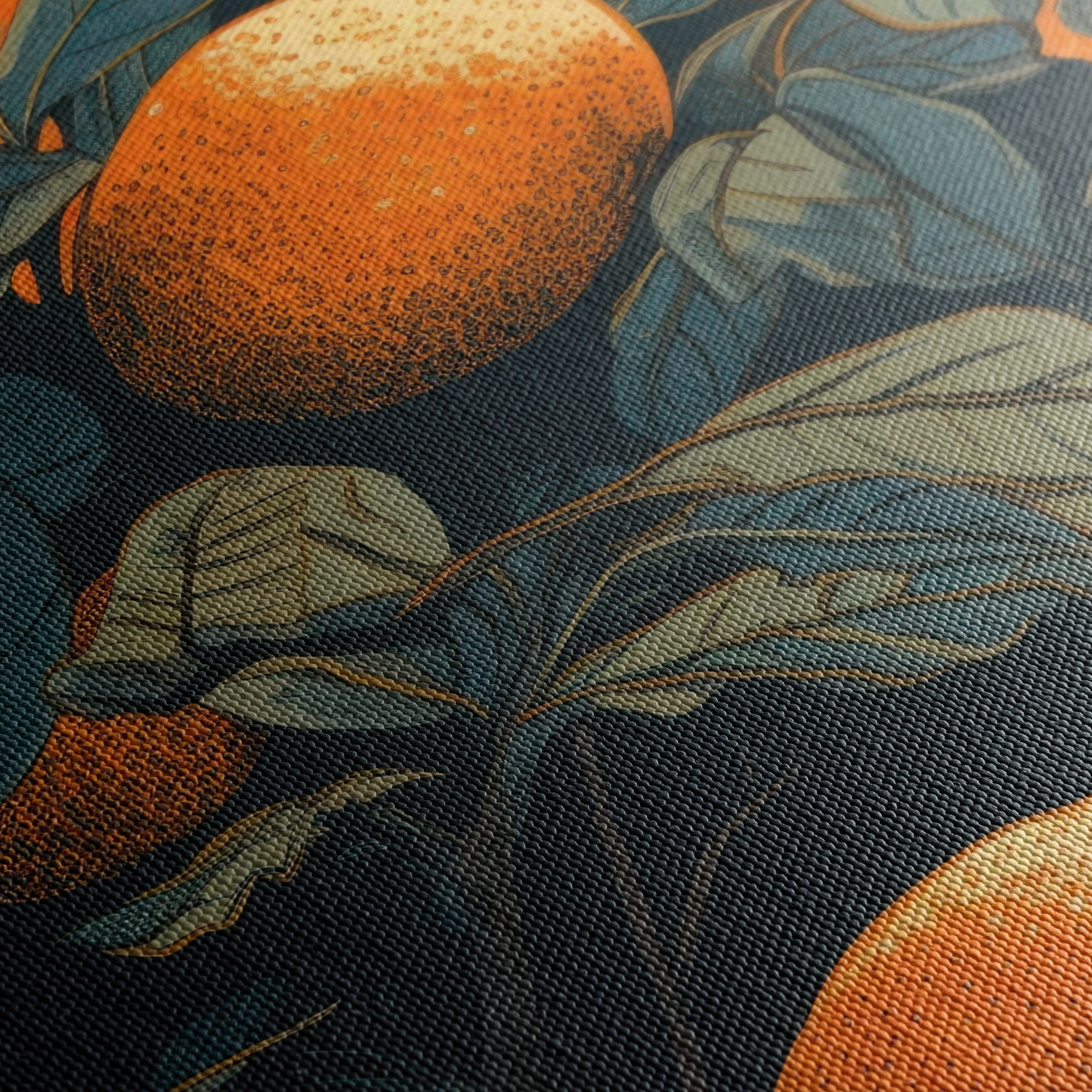 Lush Botanical Art with Oranges and Leaves - Image 5