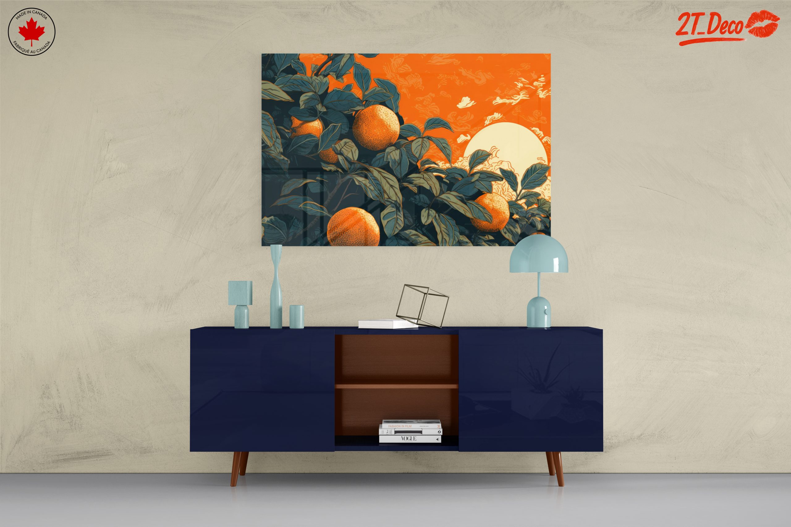 Lush Botanical Art with Oranges and Leaves - Image 8