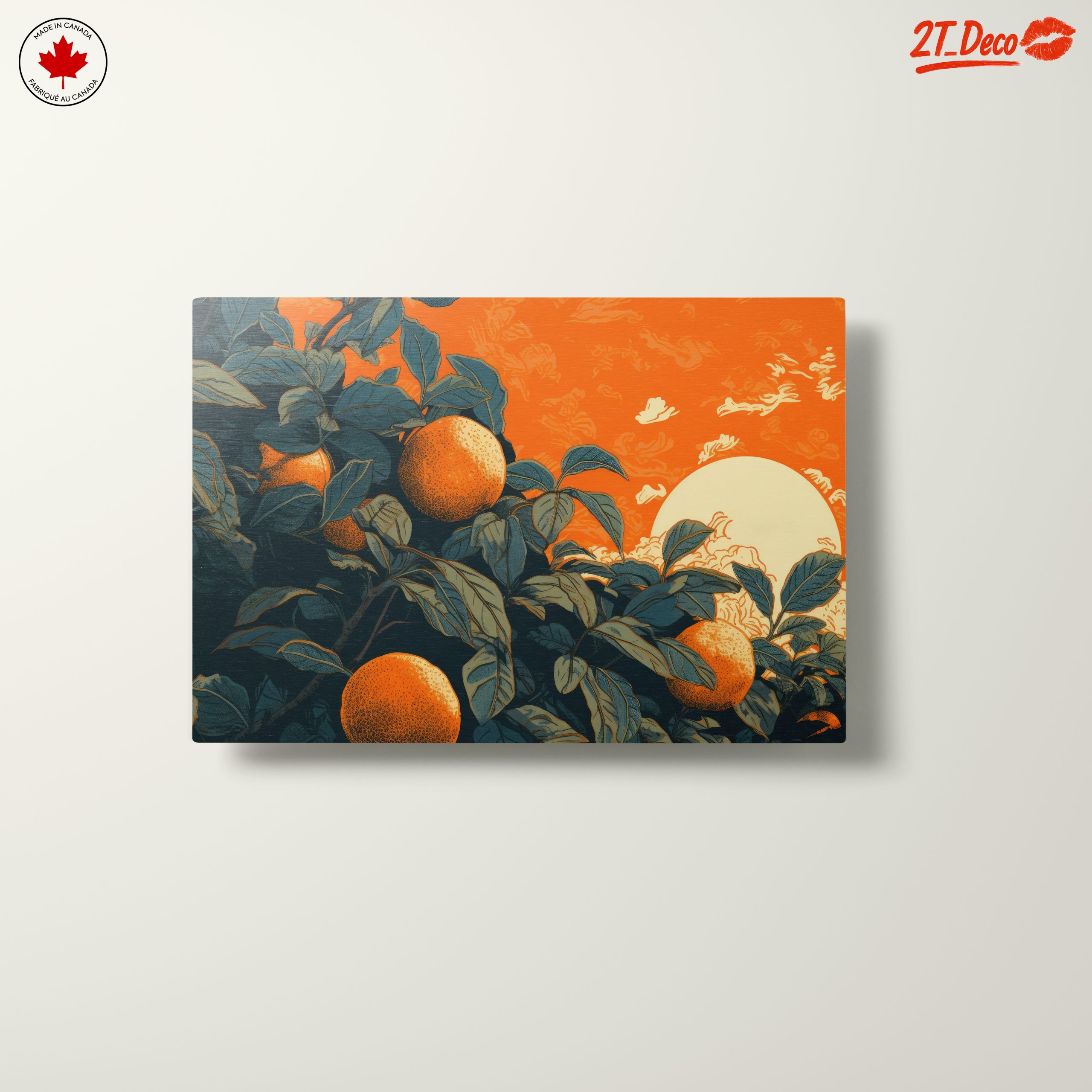 Lush Botanical Art with Oranges and Leaves - Image 10