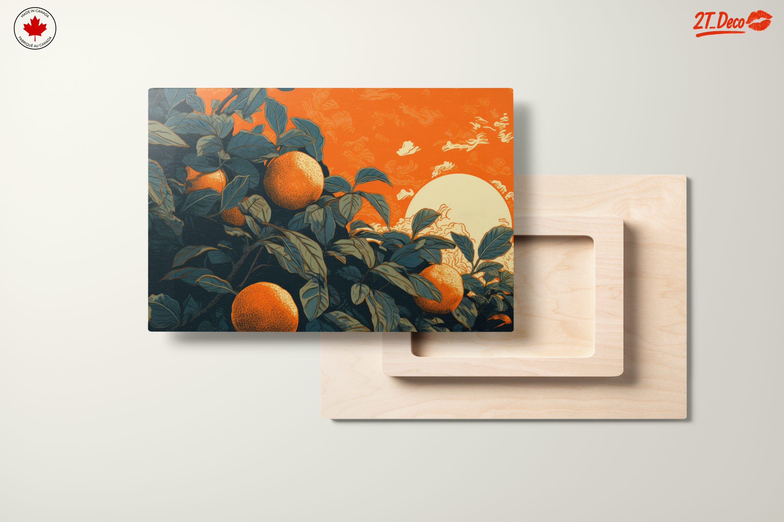 Lush Botanical Art with Oranges and Leaves - Image 11