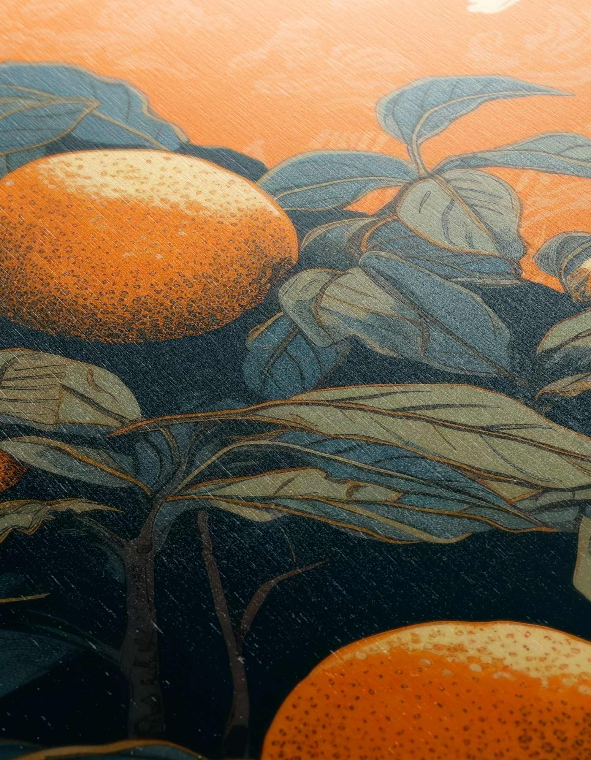 Lush Botanical Art with Oranges and Leaves - Image 12