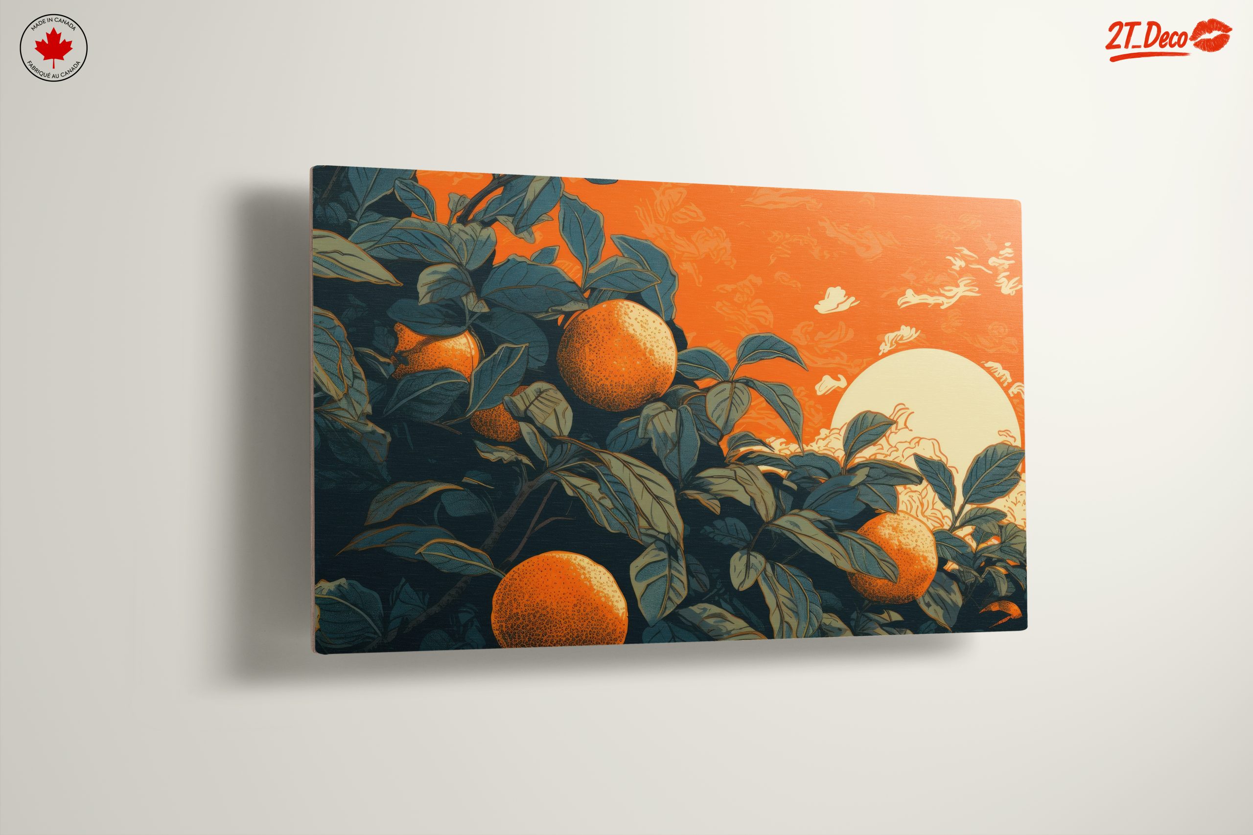 Lush Botanical Art with Oranges and Leaves - Image 13