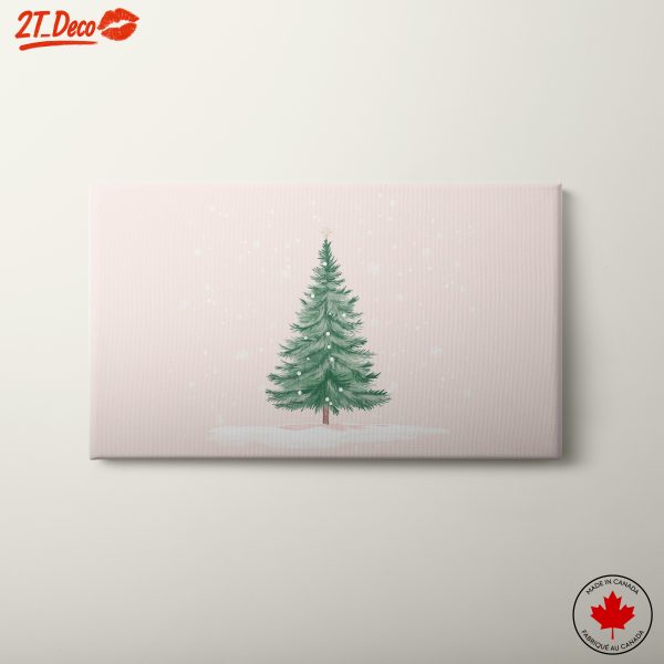 Christmas Tree on Soft Pink Background
