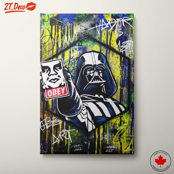 Darth Vader Obey Art with Vibrant Colors