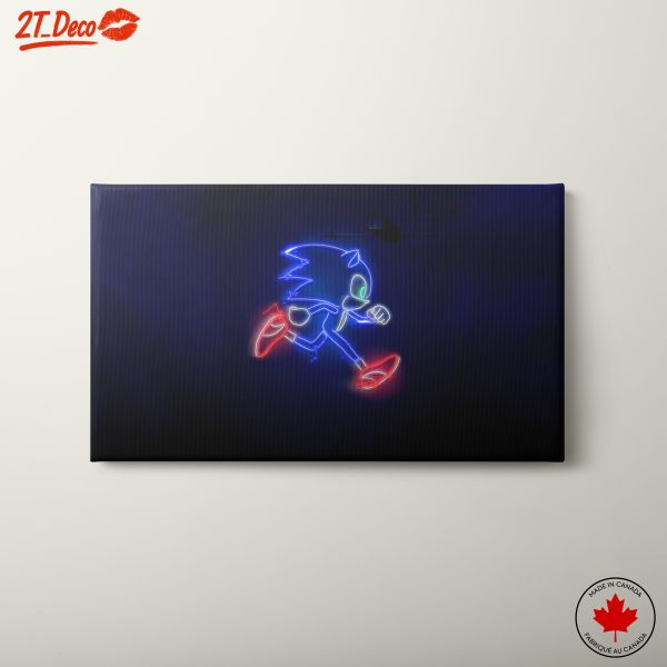Sonic Neon Art Illustrating Motion