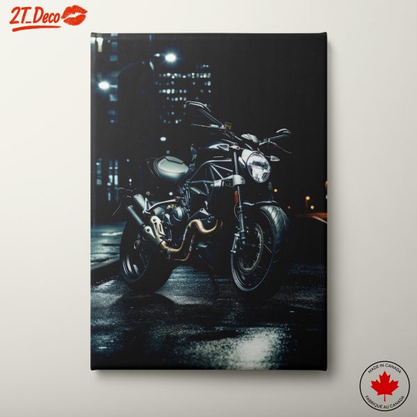 Sleek Motorcycle in Urban Night Scene 2