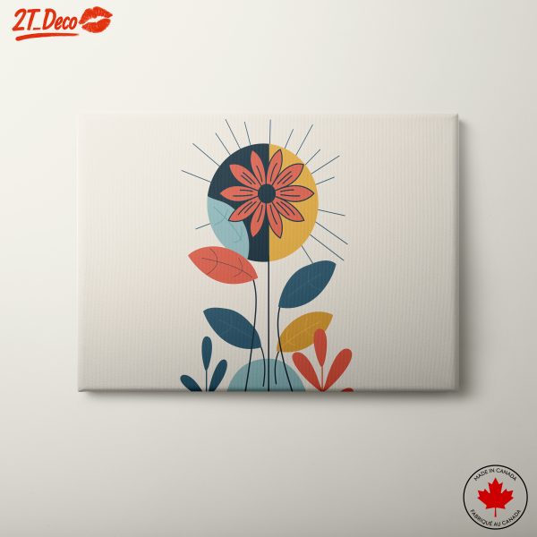 Abstract Botanical Artwork with Colorful Floral Design