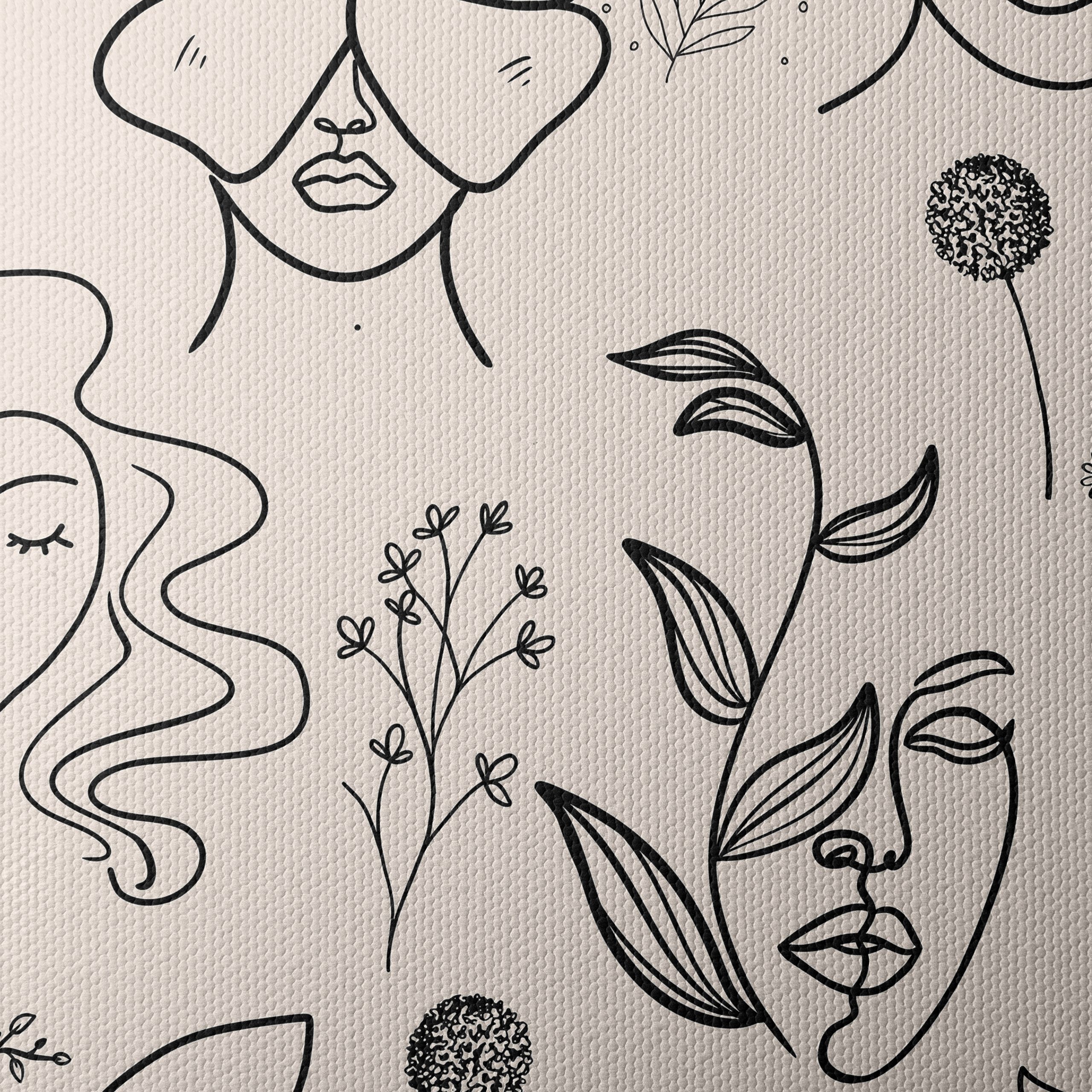 Stylish Contemporary Portrait Art with Floral Elements - Image 4