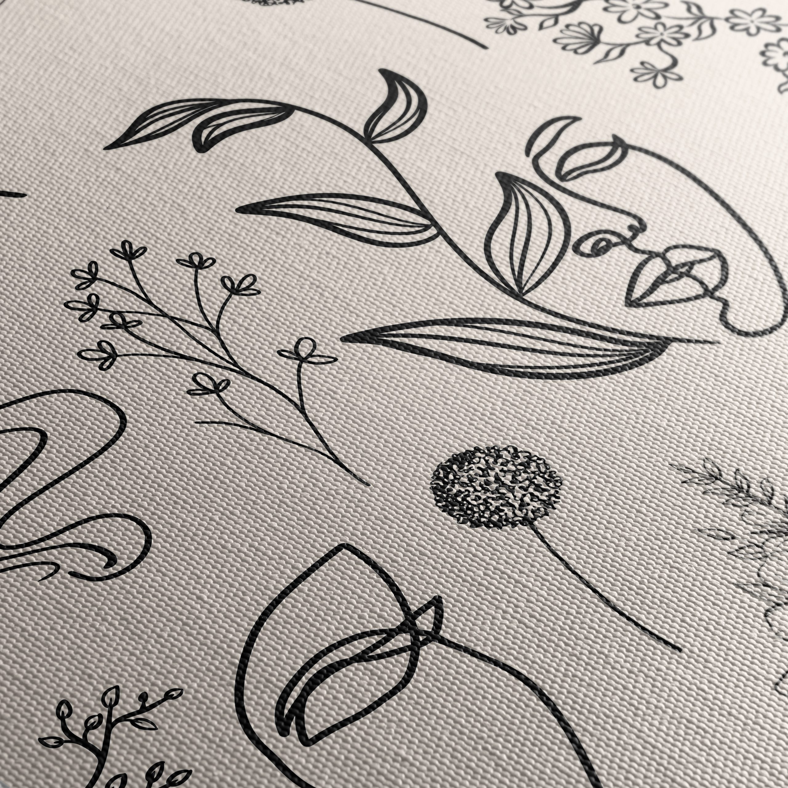 Stylish Contemporary Portrait Art with Floral Elements - Image 5