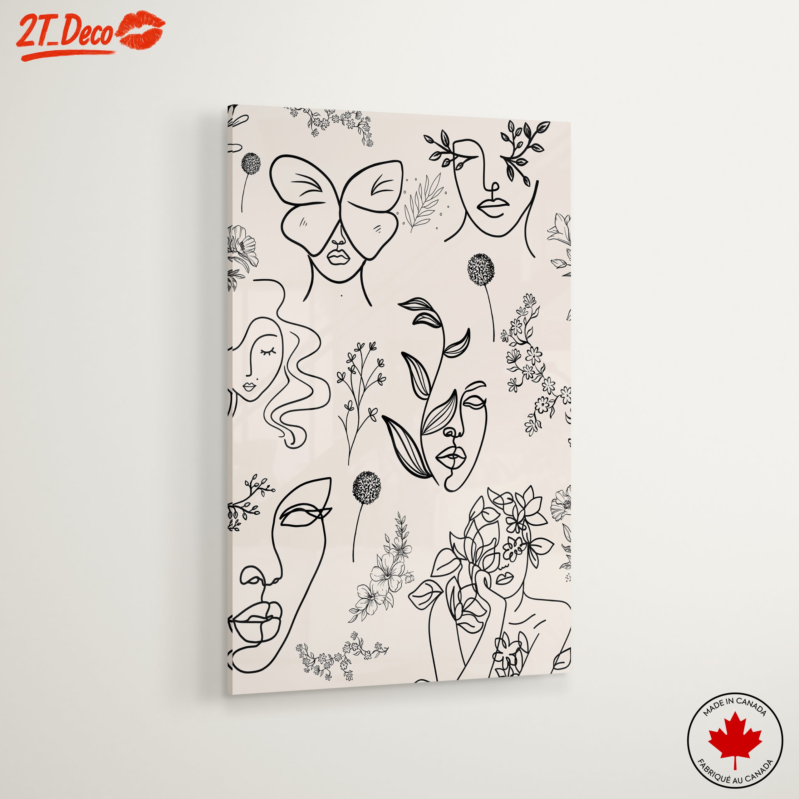 Stylish Contemporary Portrait Art with Floral Elements - Image 6