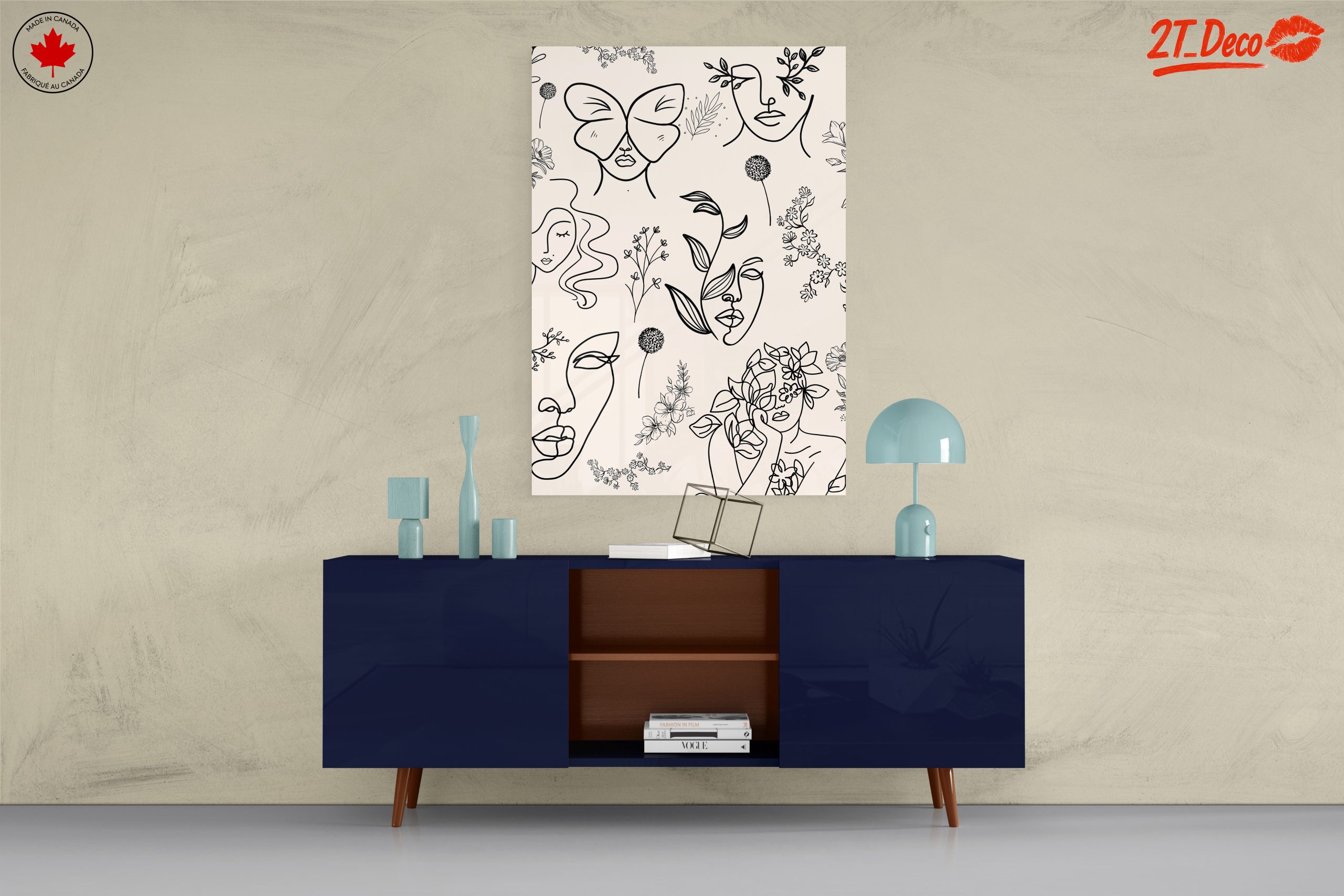 Stylish Contemporary Portrait Art with Floral Elements - Image 8