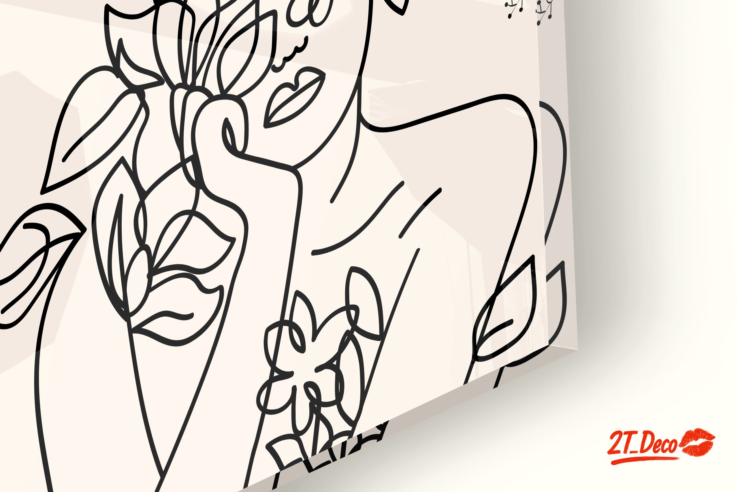 Stylish Contemporary Portrait Art with Floral Elements - Image 9