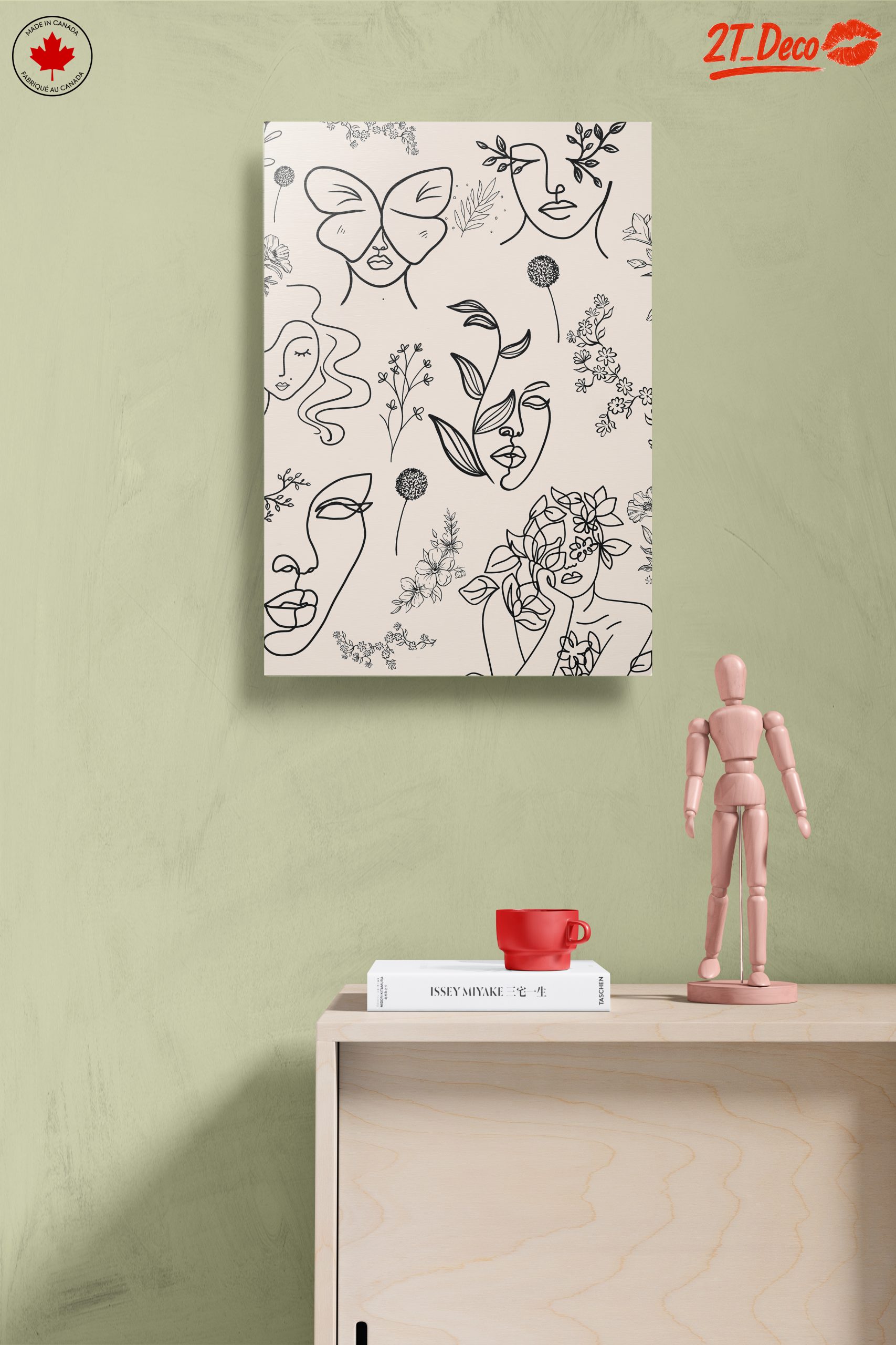 Stylish Contemporary Portrait Art with Floral Elements - Image 14