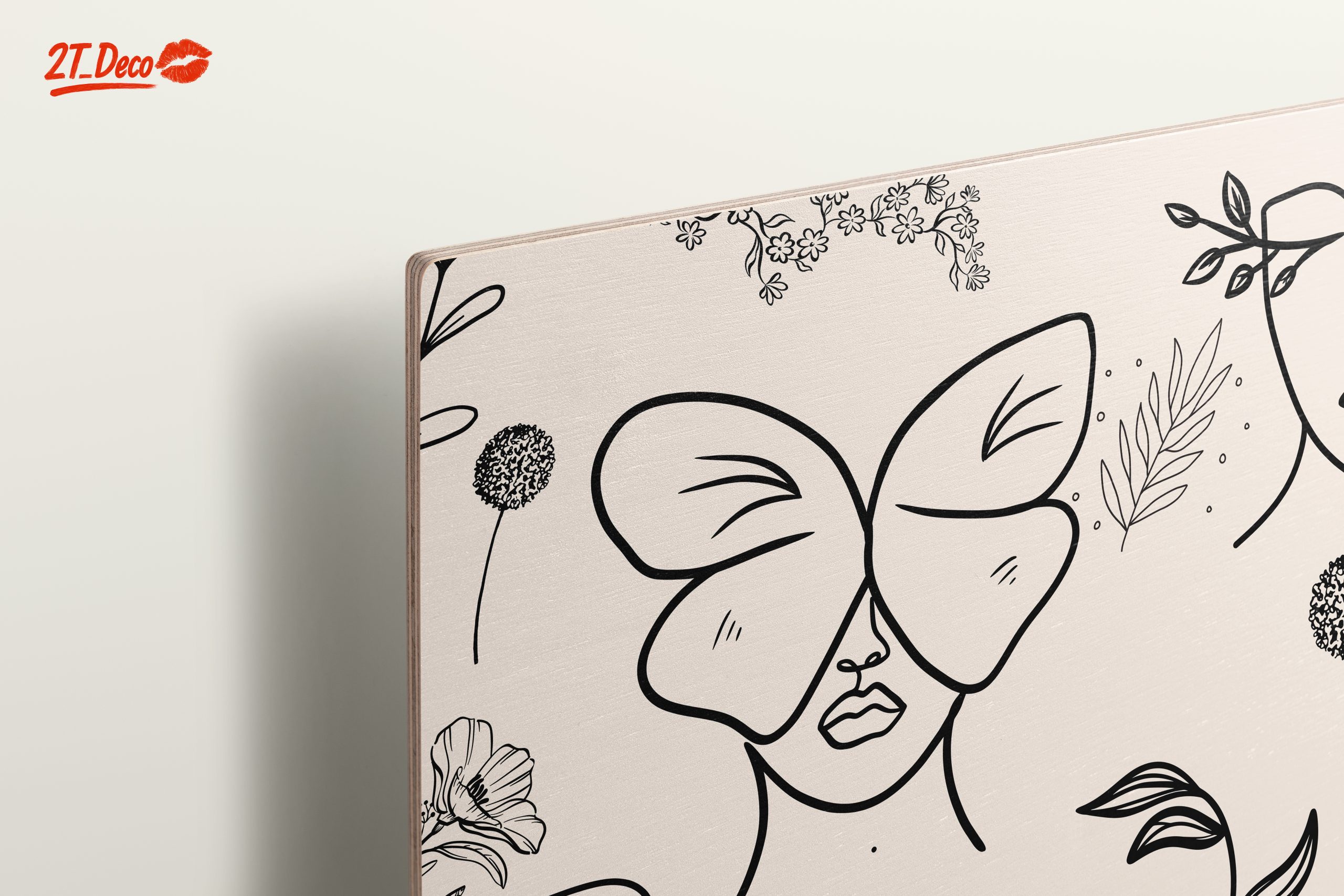 Stylish Contemporary Portrait Art with Floral Elements - Image 15