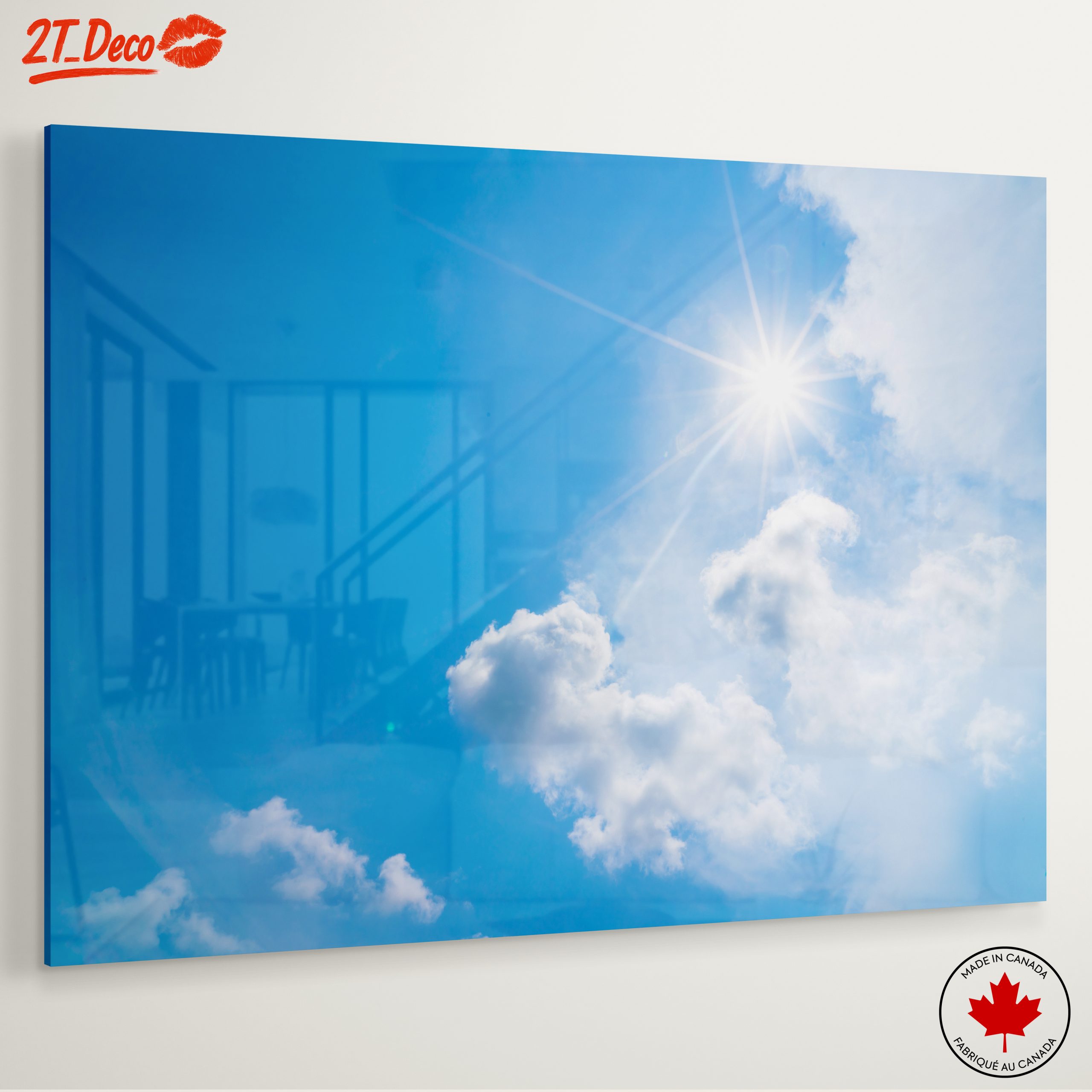 Vibrant Blue Sky with Sunlight and Clouds - Image 6