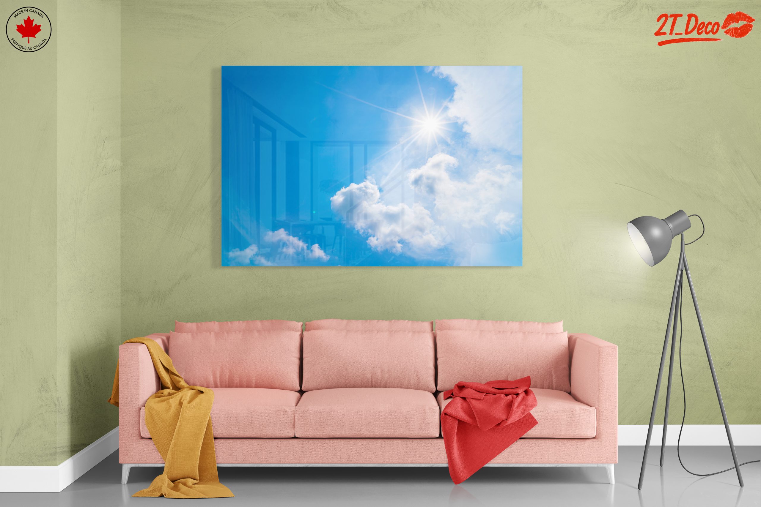 Vibrant Blue Sky with Sunlight and Clouds - Image 7