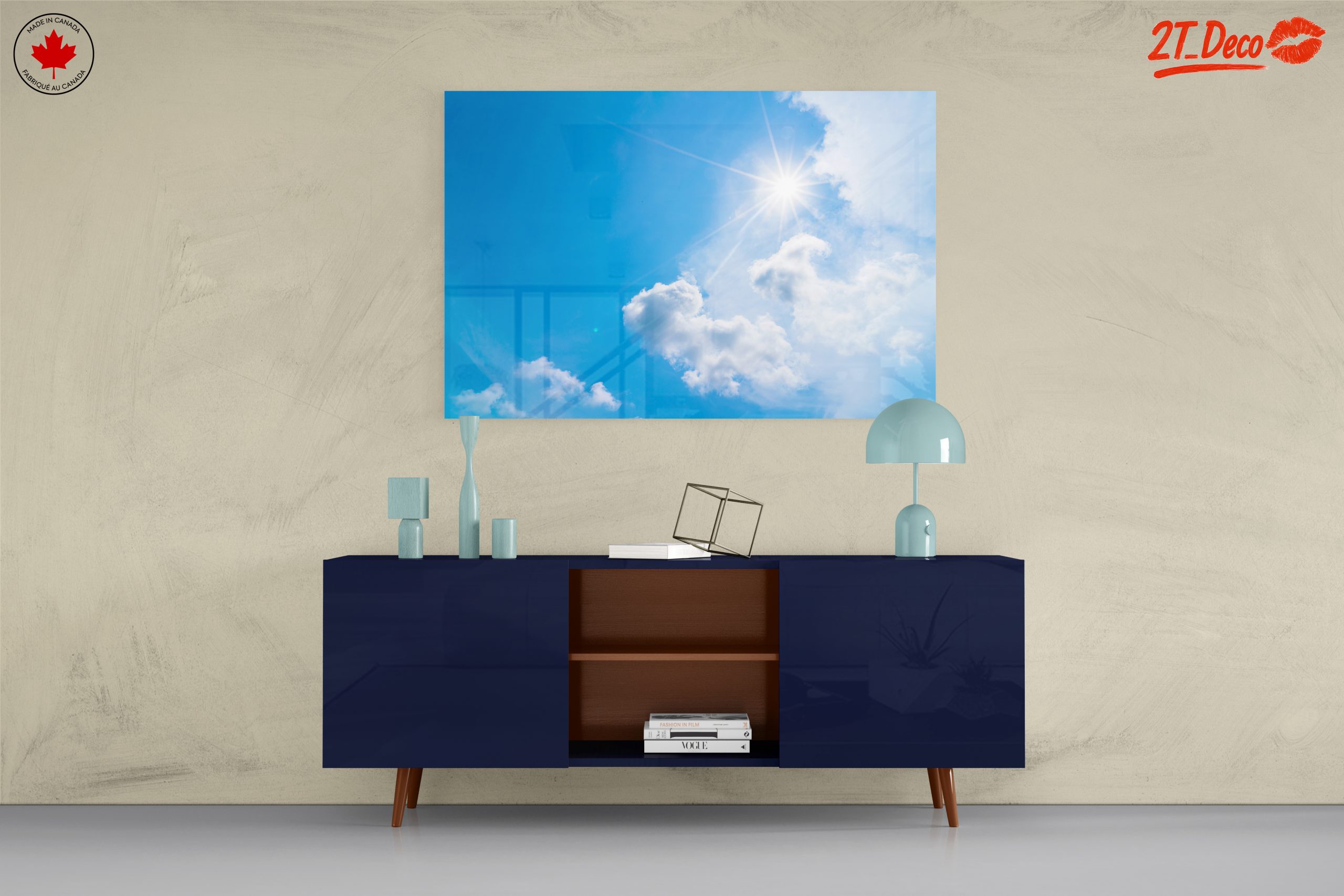 Vibrant Blue Sky with Sunlight and Clouds - Image 8