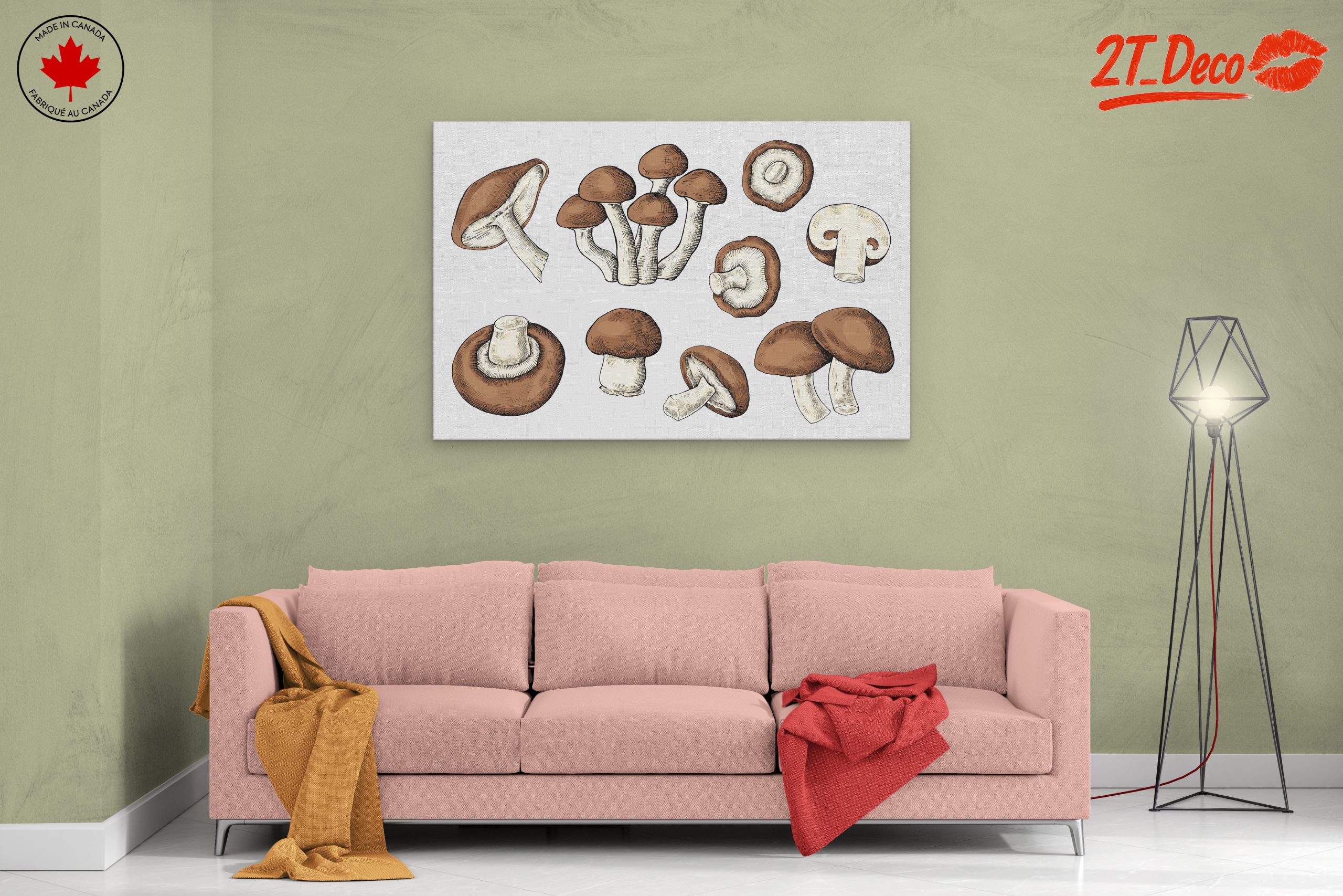 Artistic Botanical Mushroom Illustrations for Home Decor - Image 2