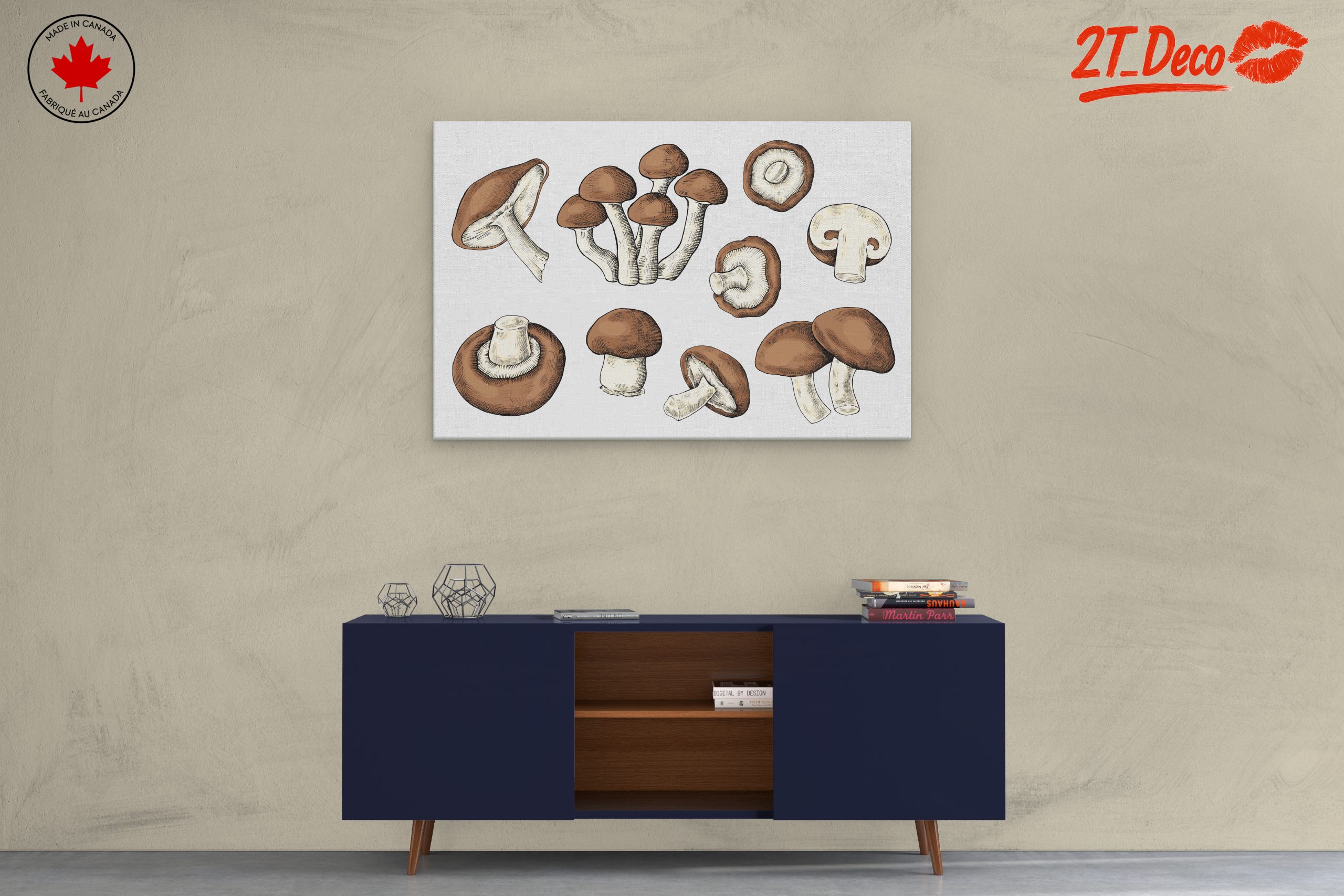 Artistic Botanical Mushroom Illustrations for Home Decor - Image 3