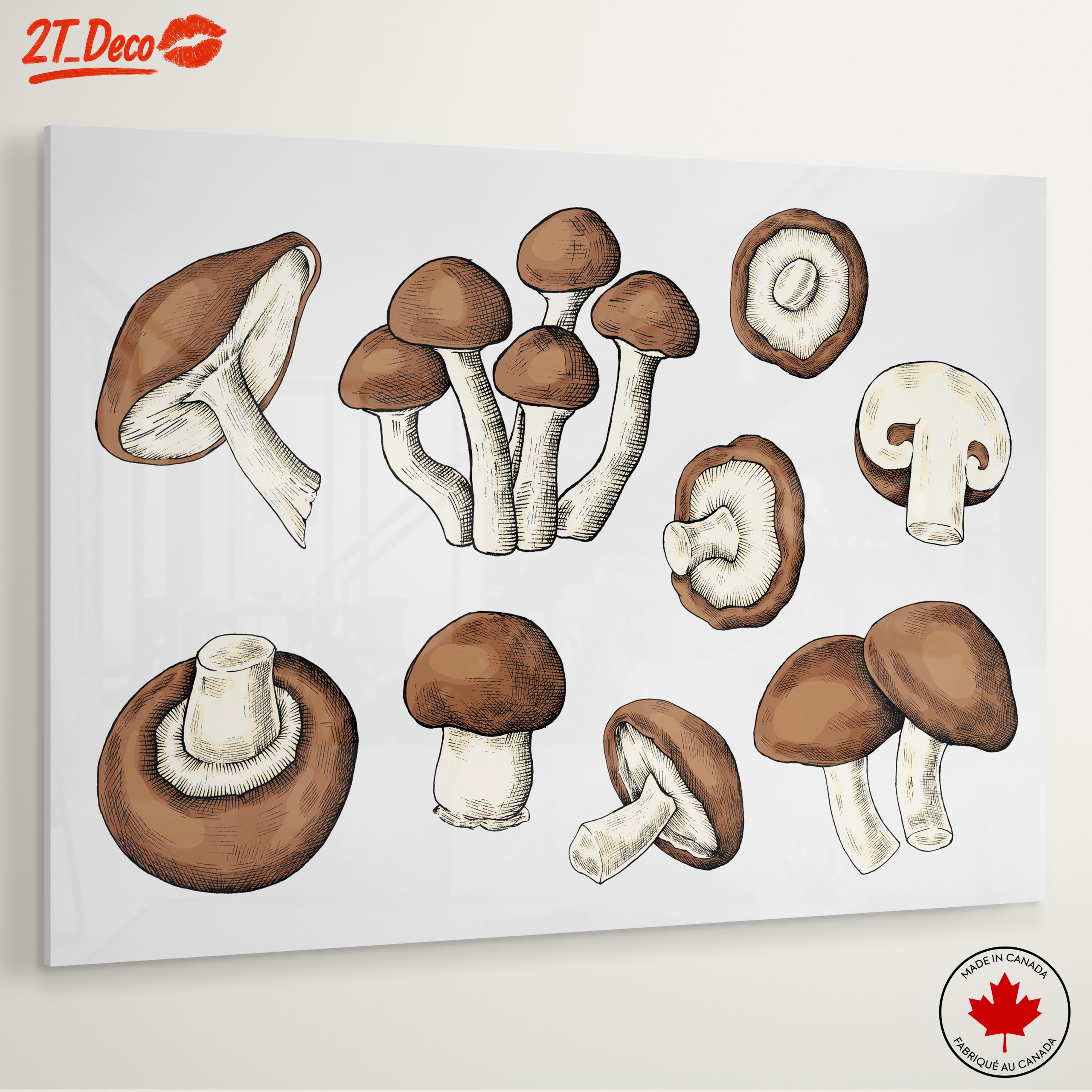 Artistic Botanical Mushroom Illustrations for Home Decor - Image 6