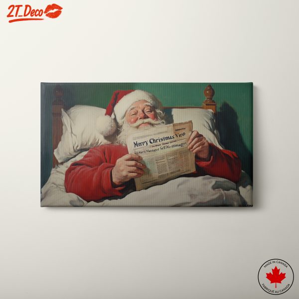 Santa Claus Reading Christmas Newspaper