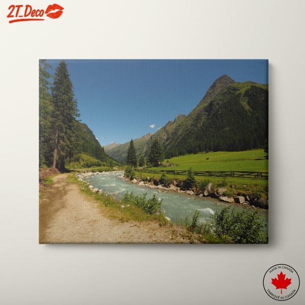 Scenic Nature Landscape with River and Mountains