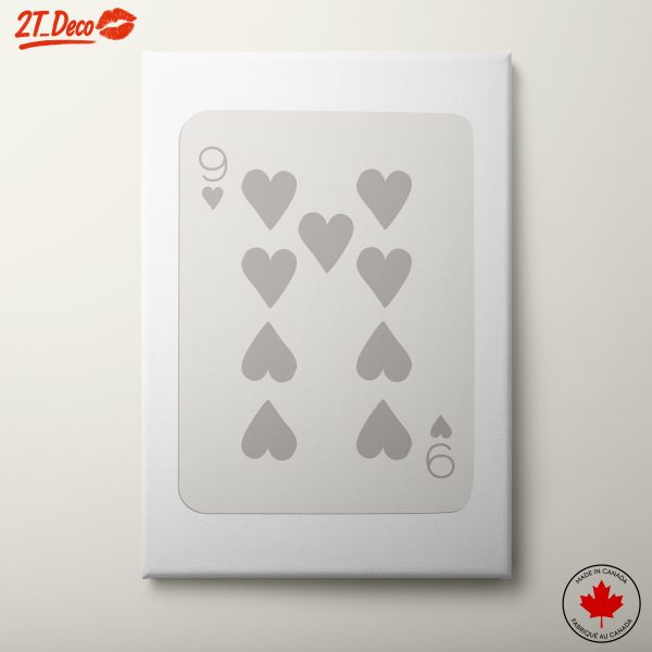 Stylish Nine of Hearts Card Design