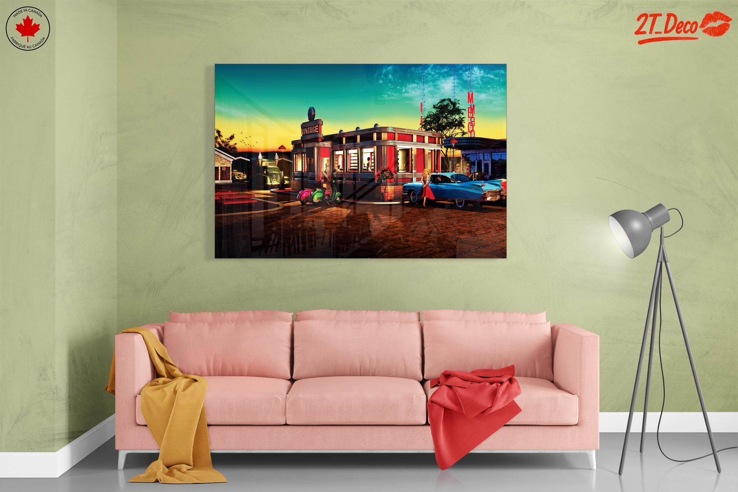 Nostalgic Vintage Diner Scene at Sunset - Image 7