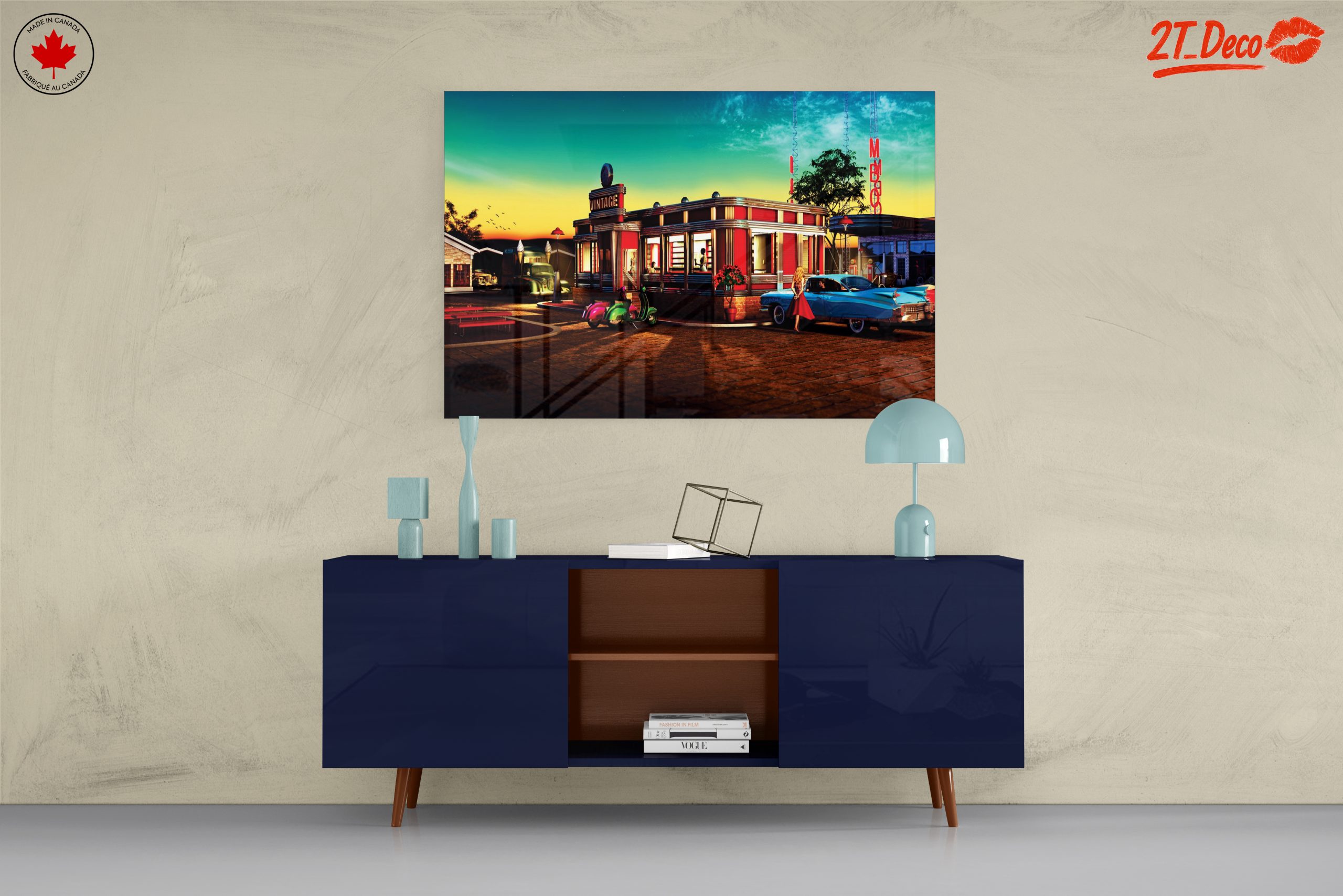 Nostalgic Vintage Diner Scene at Sunset - Image 8