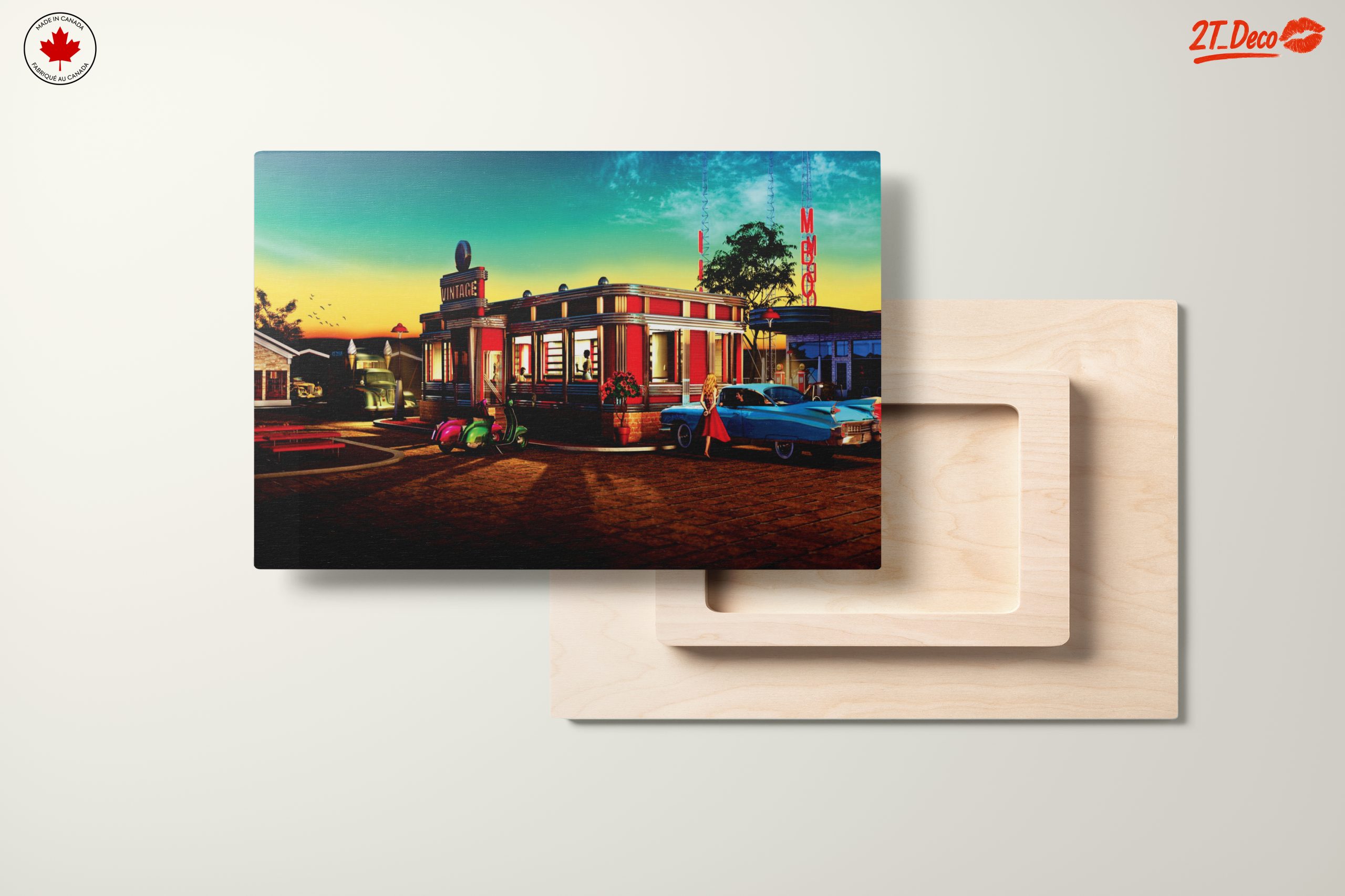 Nostalgic Vintage Diner Scene at Sunset - Image 11