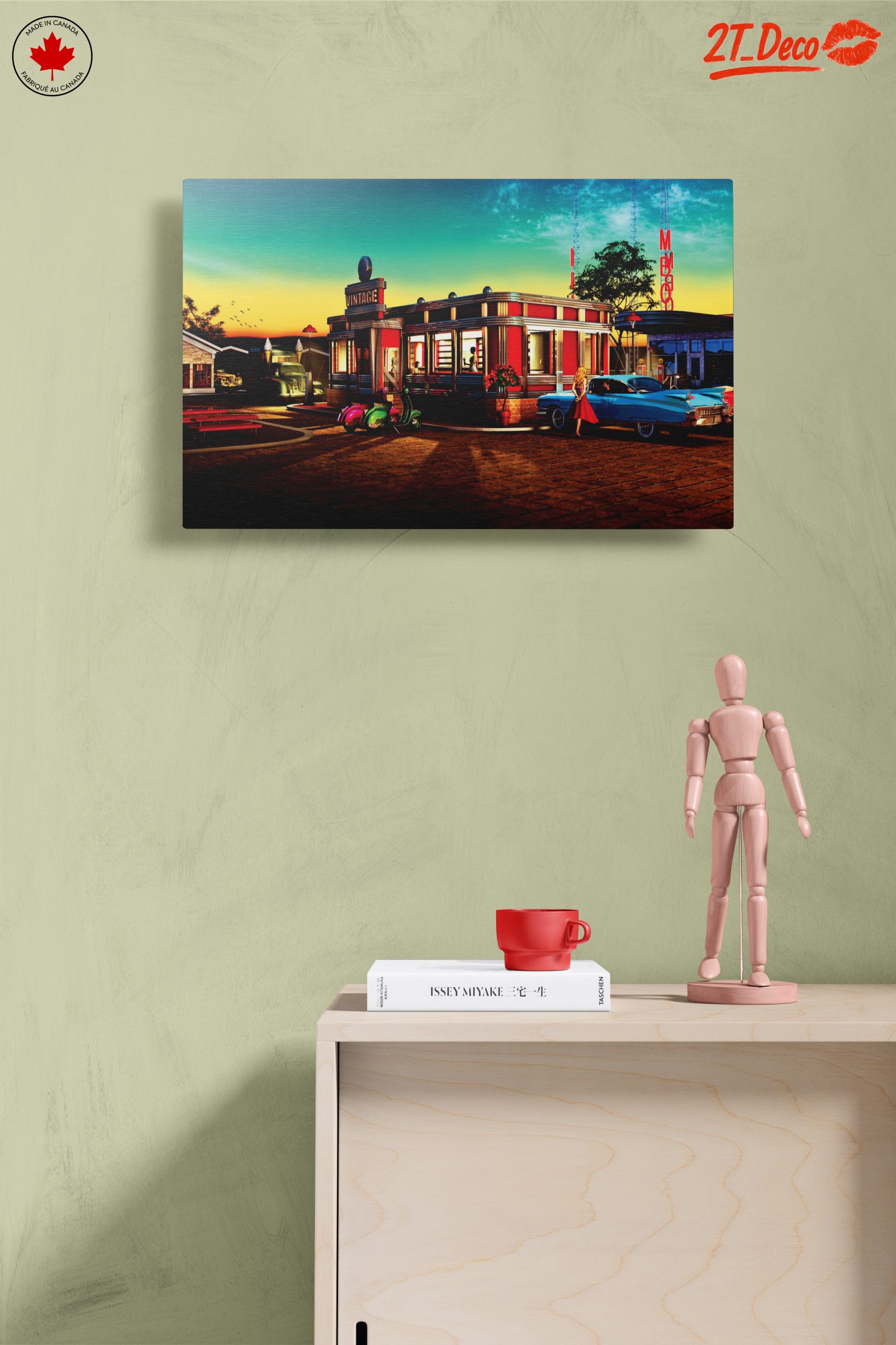 Nostalgic Vintage Diner Scene at Sunset - Image 14
