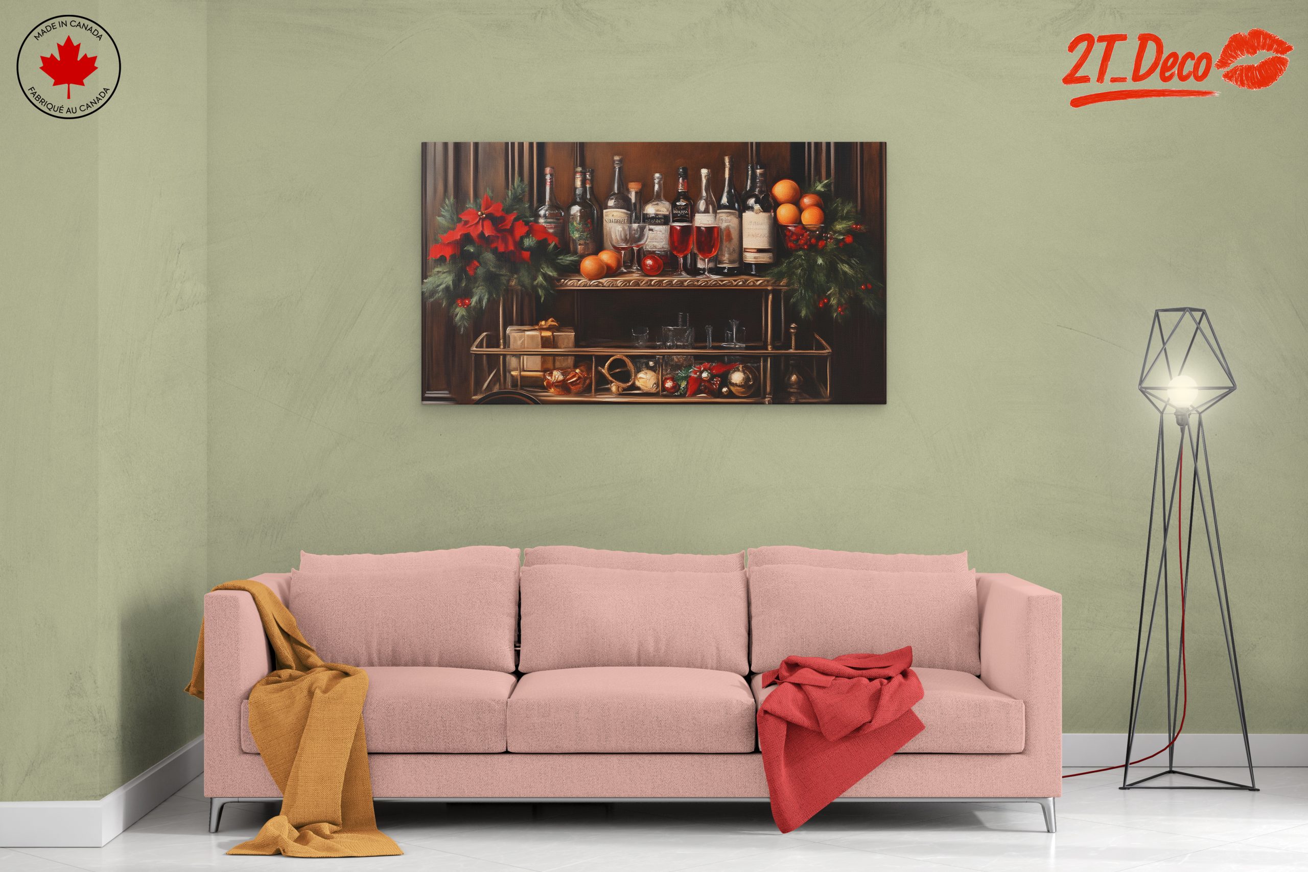 Elegant Cocktail Bar with Seasonal Decor - Image 2