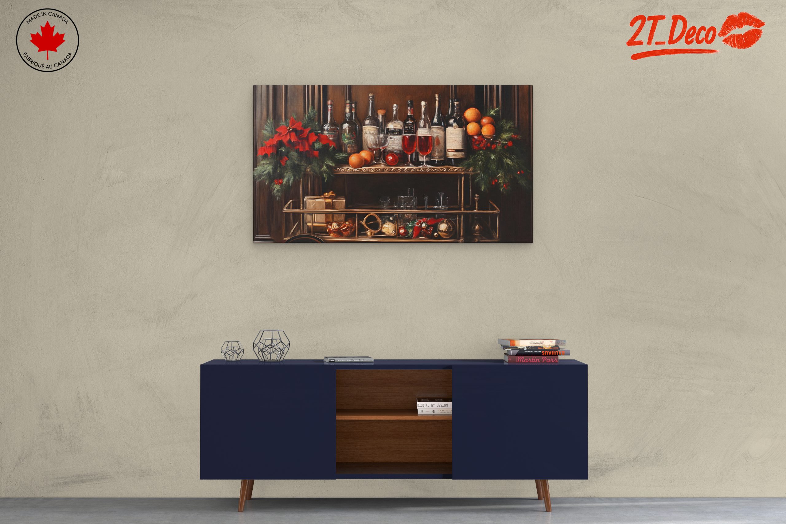 Elegant Cocktail Bar with Seasonal Decor - Image 3