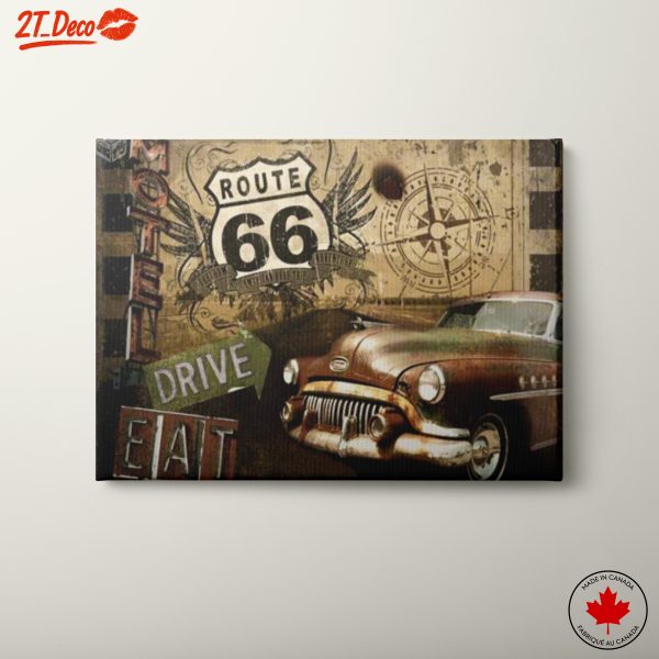 Vintage Route 66 Classic Car Art