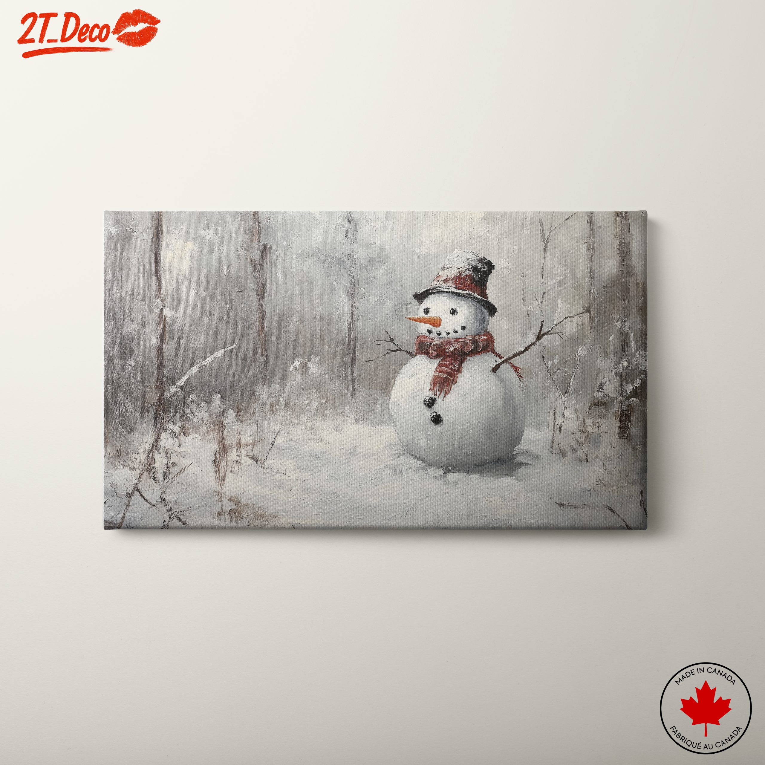 Charming Snowman in Winter Landscape