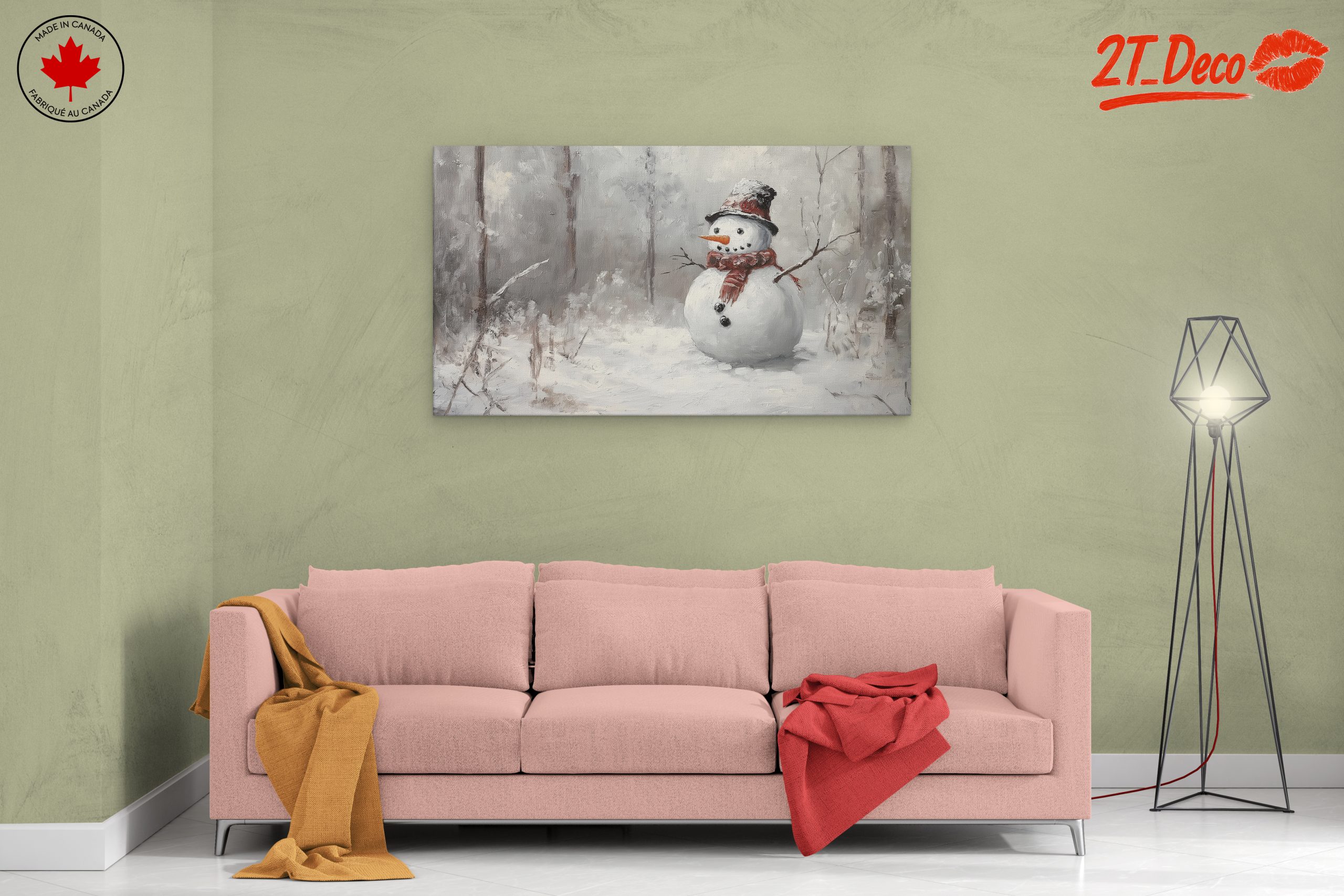Charming Snowman in Winter Landscape - Image 2