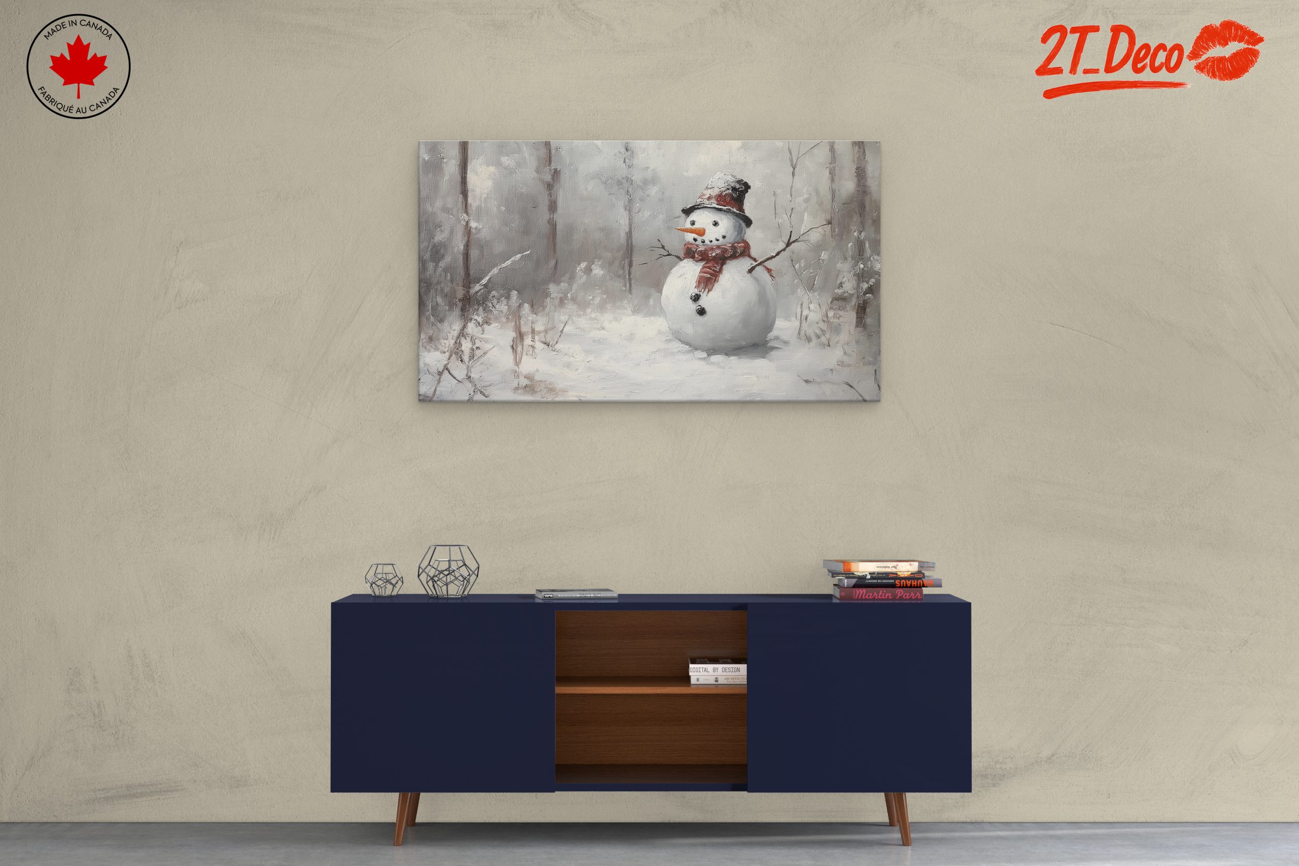 Charming Snowman in Winter Landscape - Image 3