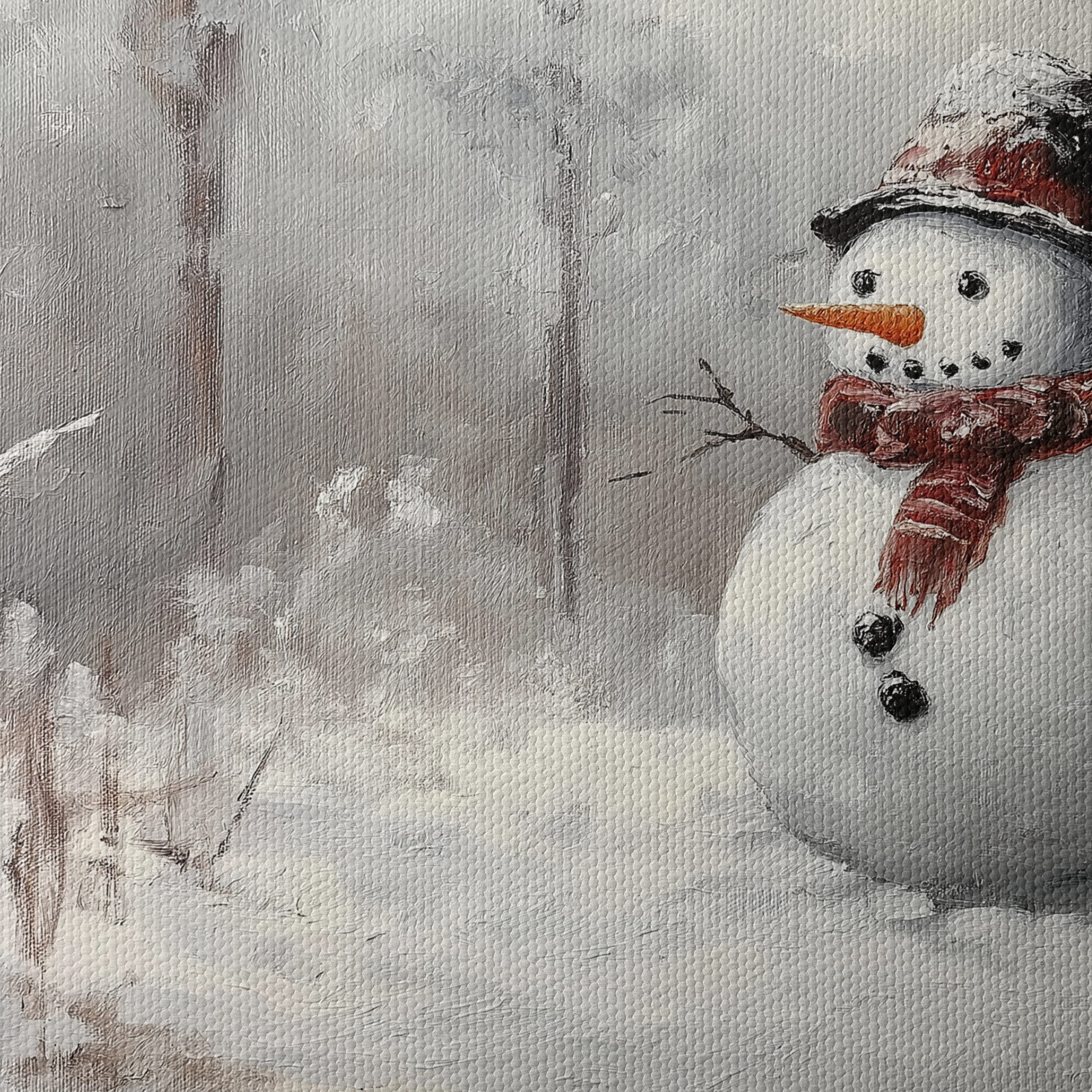 Charming Snowman in Winter Landscape - Image 4